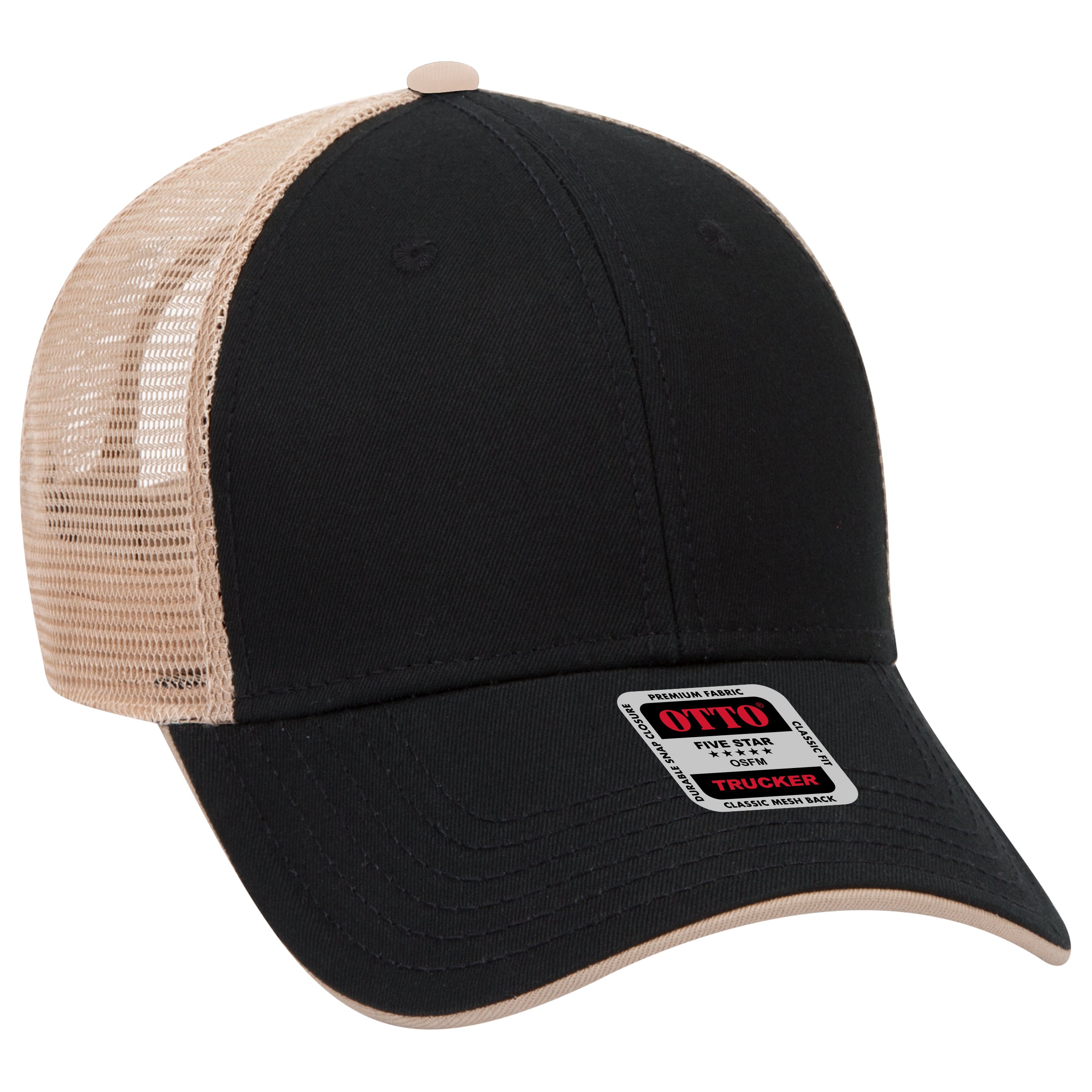 122-945 OTTO CAP 6 Panel Low Profile Mesh Back Trucker Hat