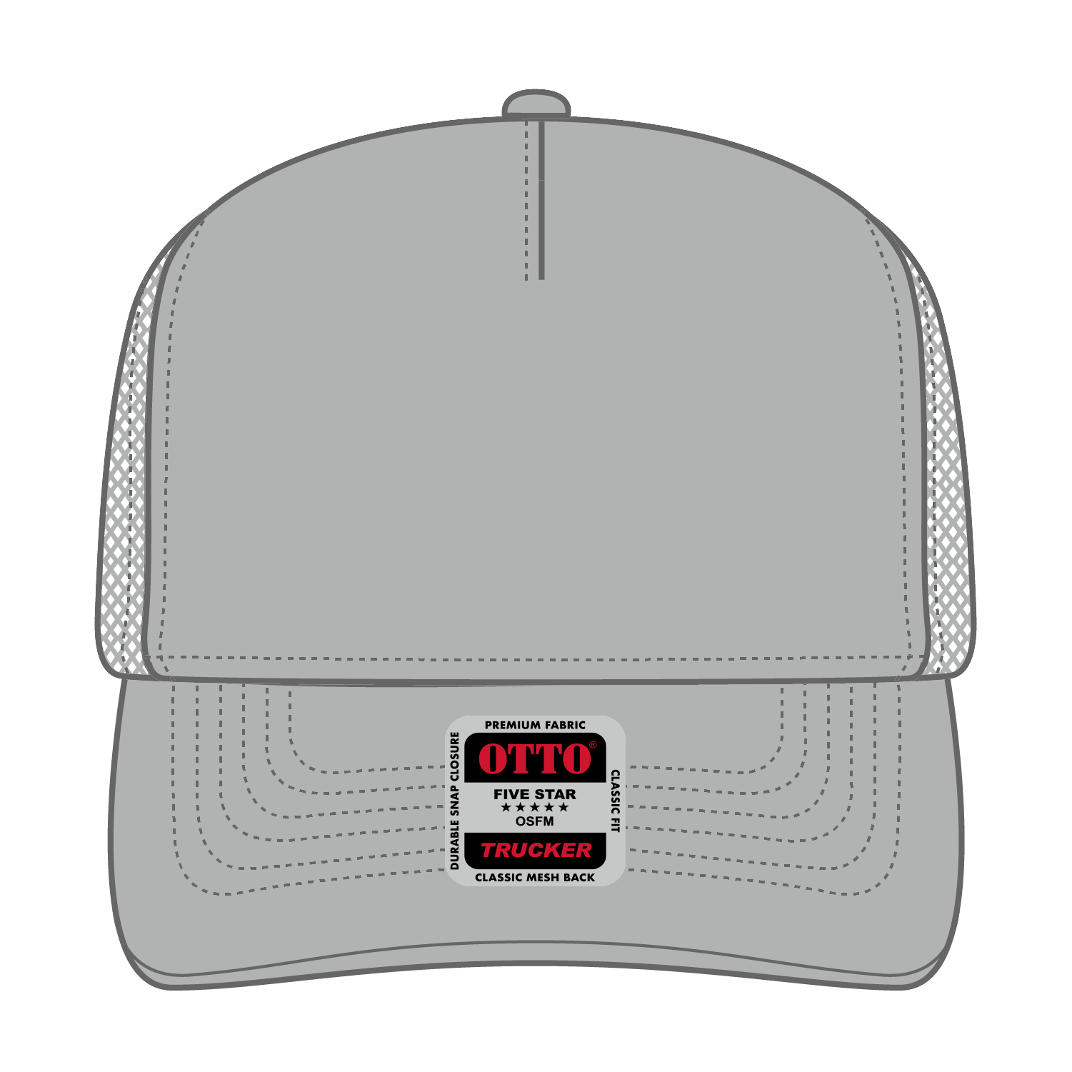 32-285 OTTO CAP 5 Panel Mid Profile Mesh Back Trucker Hat