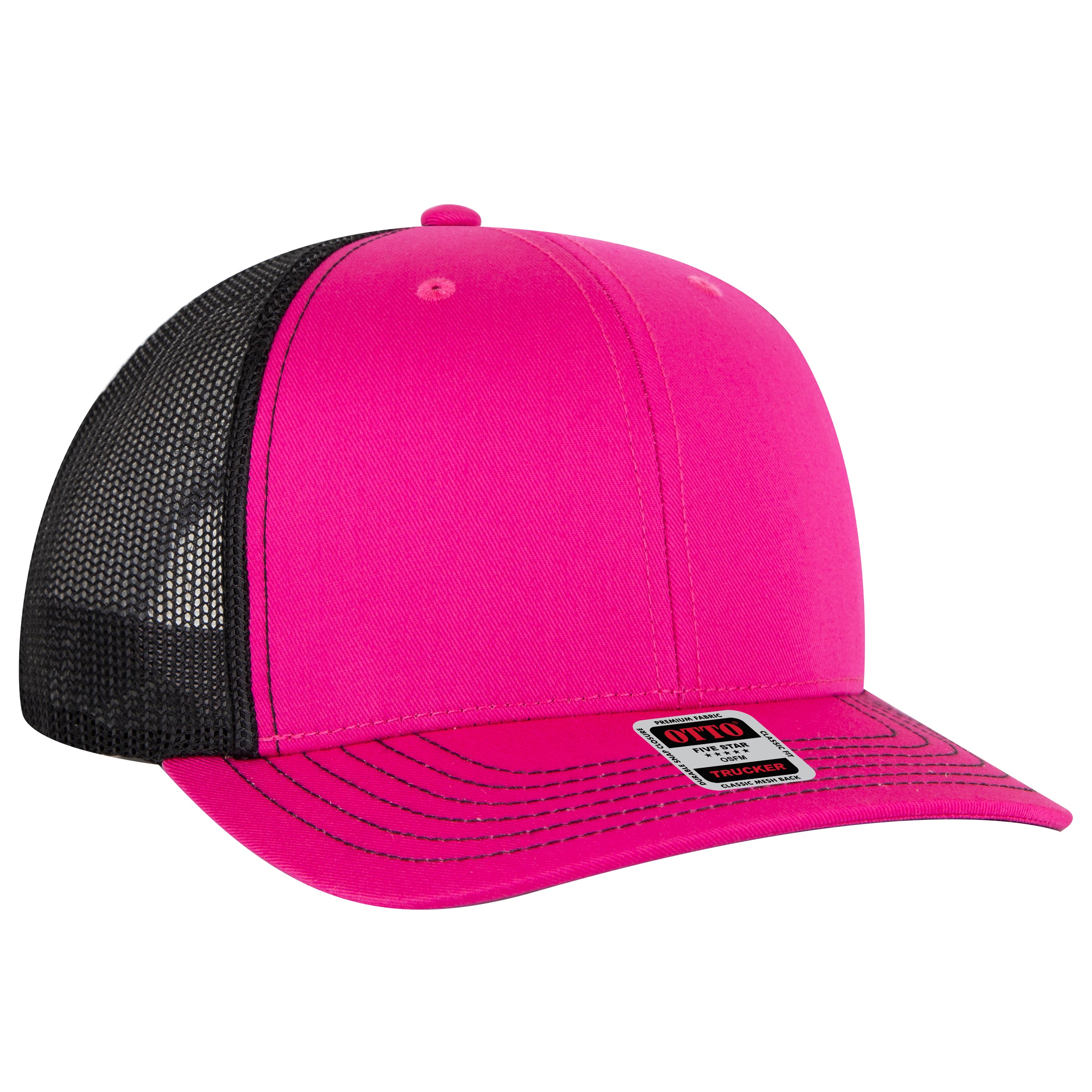 112-1 OTTO Cap 6 Panel Mid Profile Mesh Back Trucker Hat