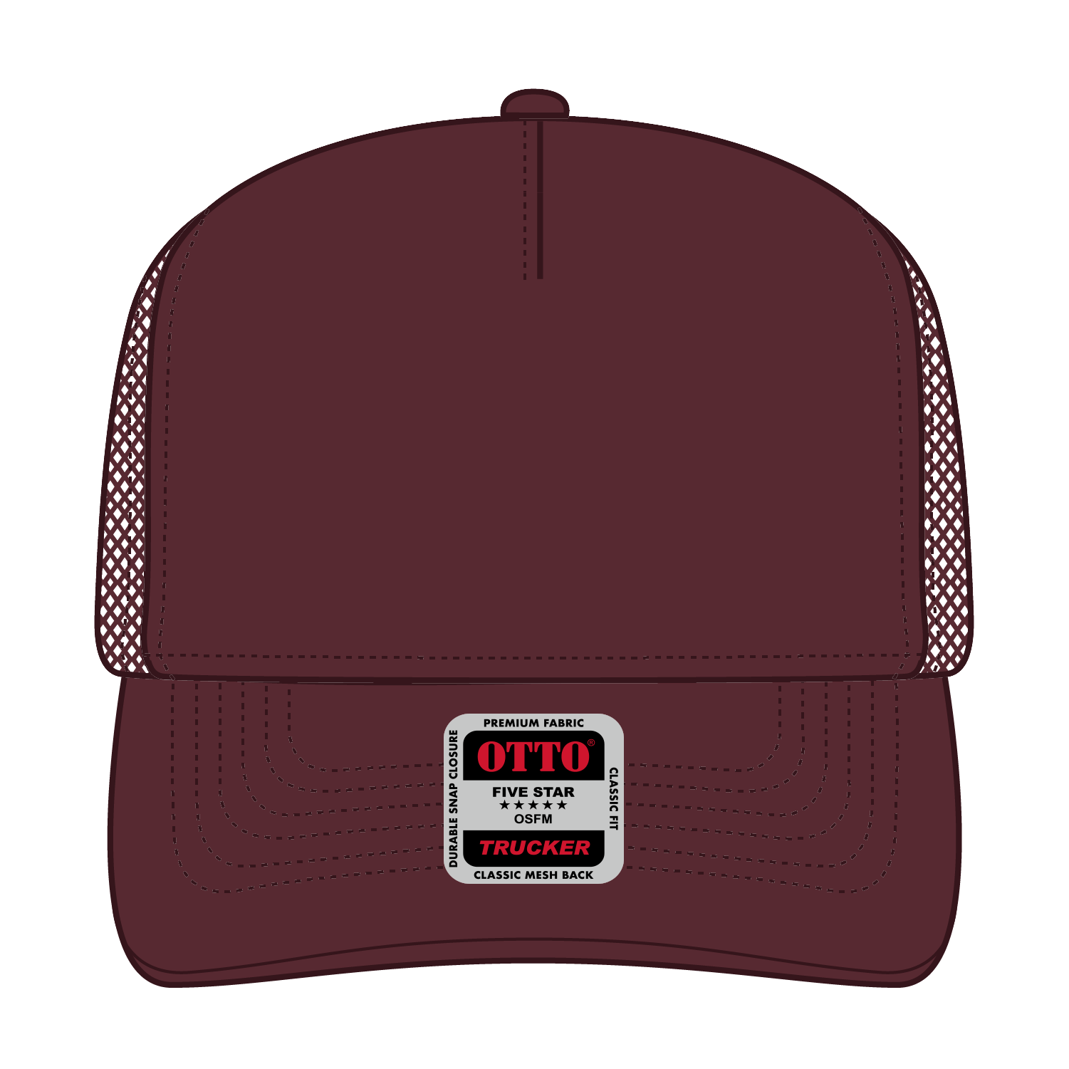32-285 OTTO CAP 5 Panel Mid Profile Mesh Back Trucker Hat