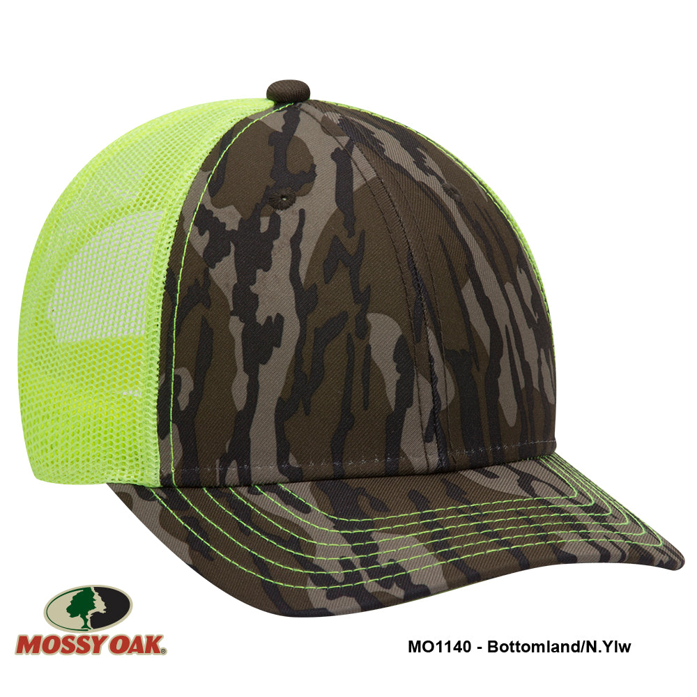 171-1293 OTTO CAP Mossy Oak Camouflage Superior Polyester Twill 6 Panel Low Profile Mesh Back Baseball Cap