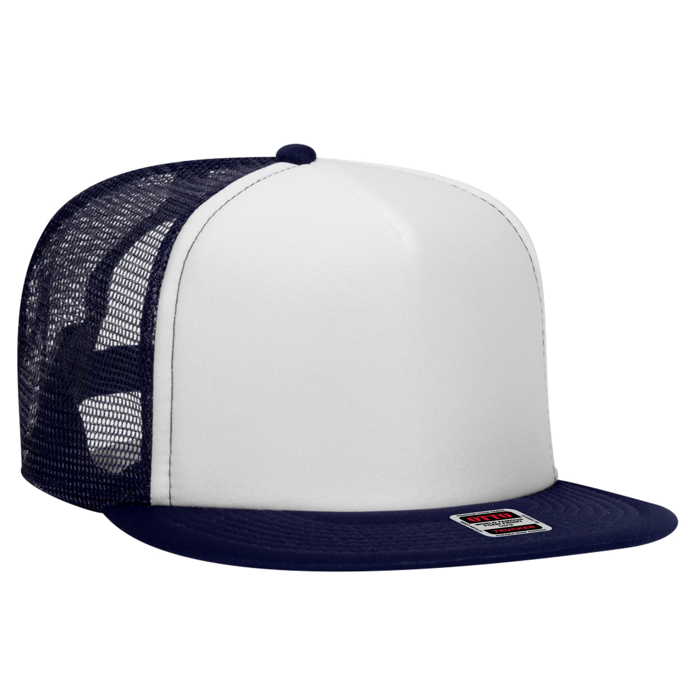 132-1037 OTTO CAP "OTTO SNAP" 5 Panel High Crown Mesh Back Trucker Snapback Hat