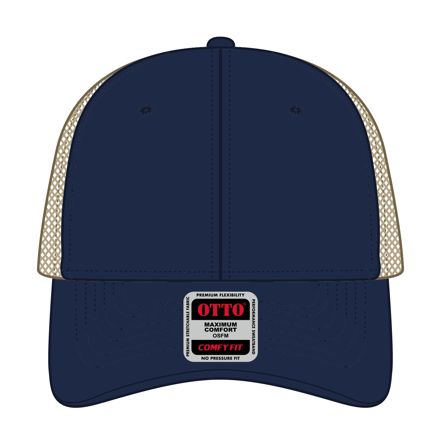 121-1297 OTTO CAP 6 Panel Low Profile Soft Polyester Mesh Back Baseball Cap