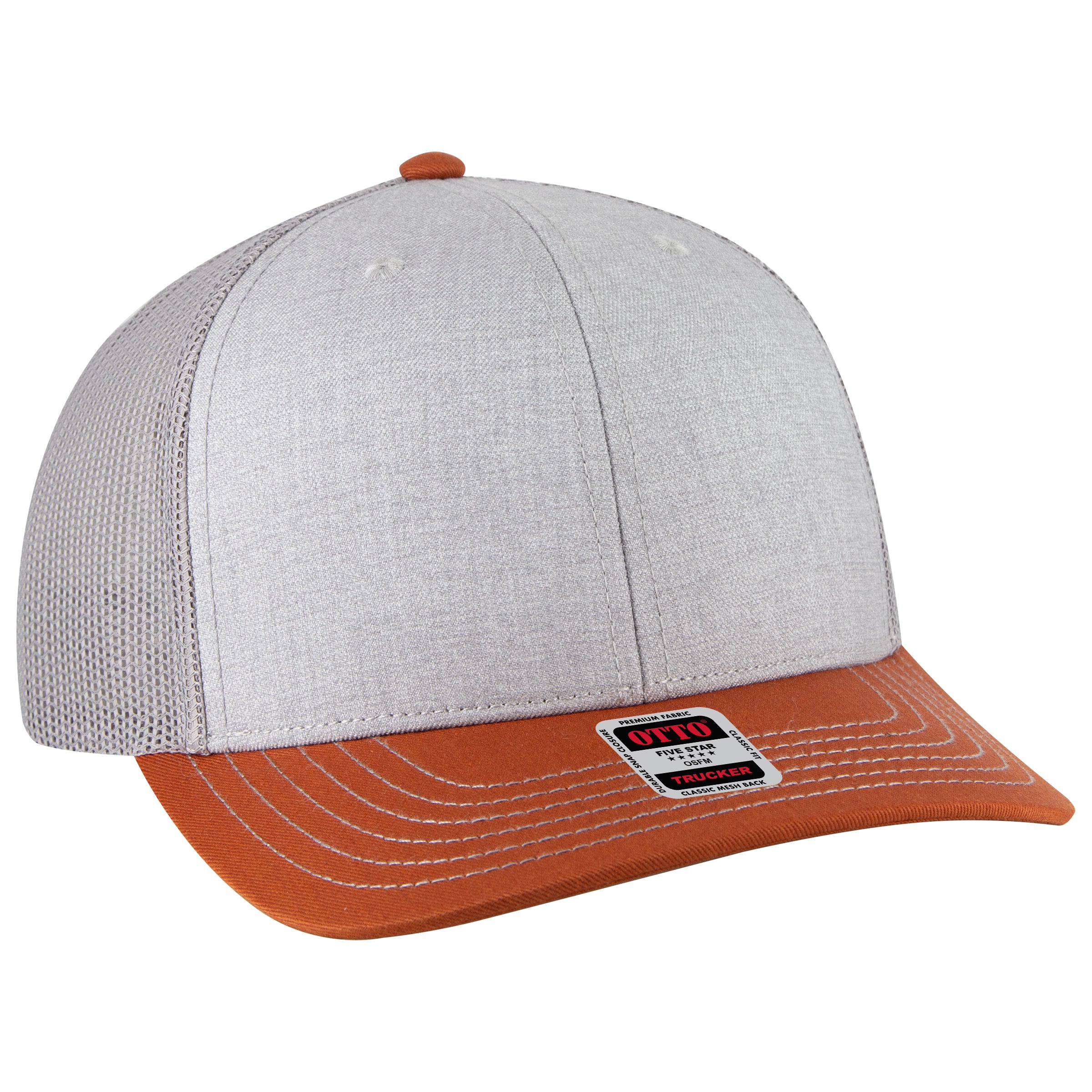 112-1 OTTO Cap 6 Panel Mid Profile Mesh Back Trucker Hat