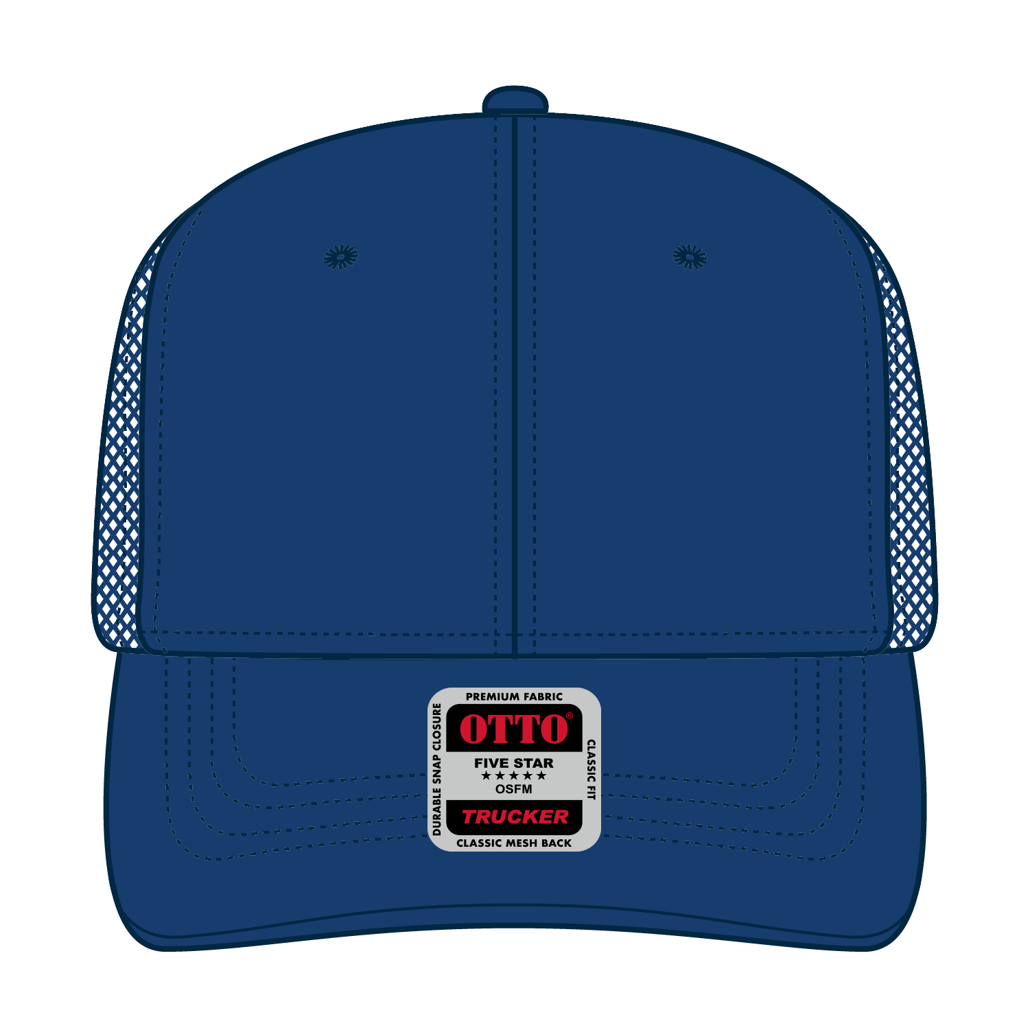 112-1 OTTO Cap 6 Panel Mid Profile Mesh Back Trucker Hat