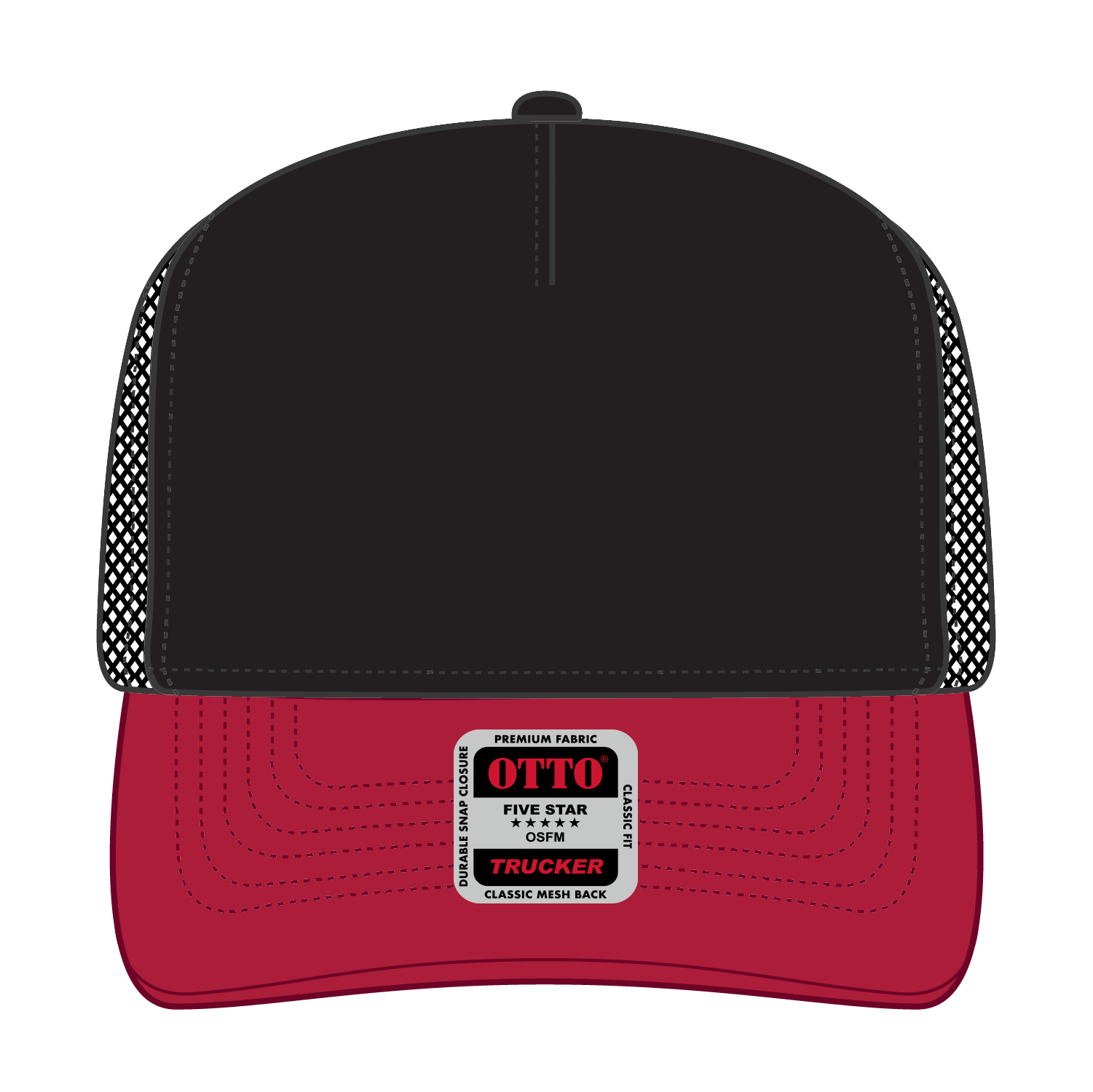 32-285 OTTO CAP 5 Panel Mid Profile Mesh Back Trucker Hat