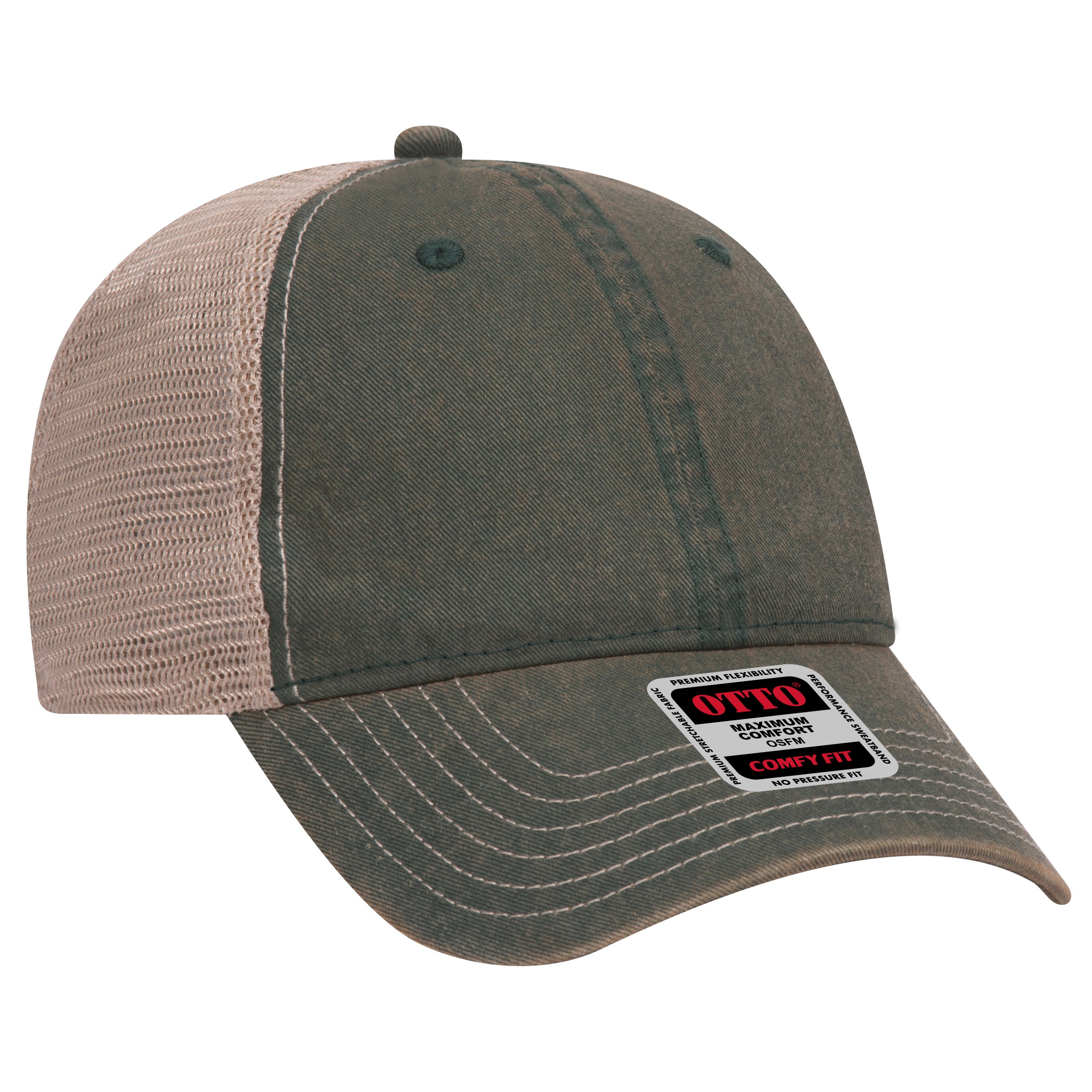 121-1297 OTTO CAP 6 Panel Low Profile Soft Polyester Mesh Back Baseball Cap