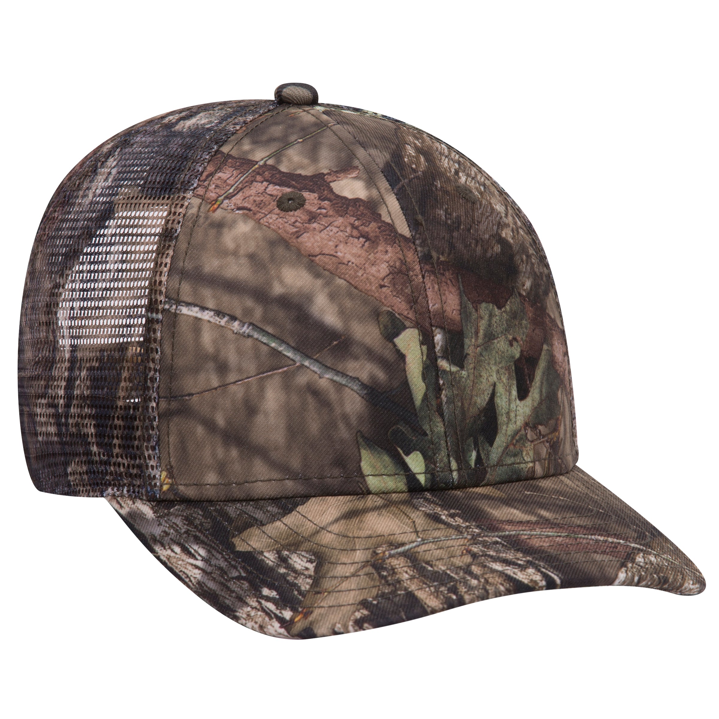 171-1292 OTTO CAP Mossy Oak Camouflage Superior Polyester Twill 6 Panel Low Profile Mesh Back Baseball Cap