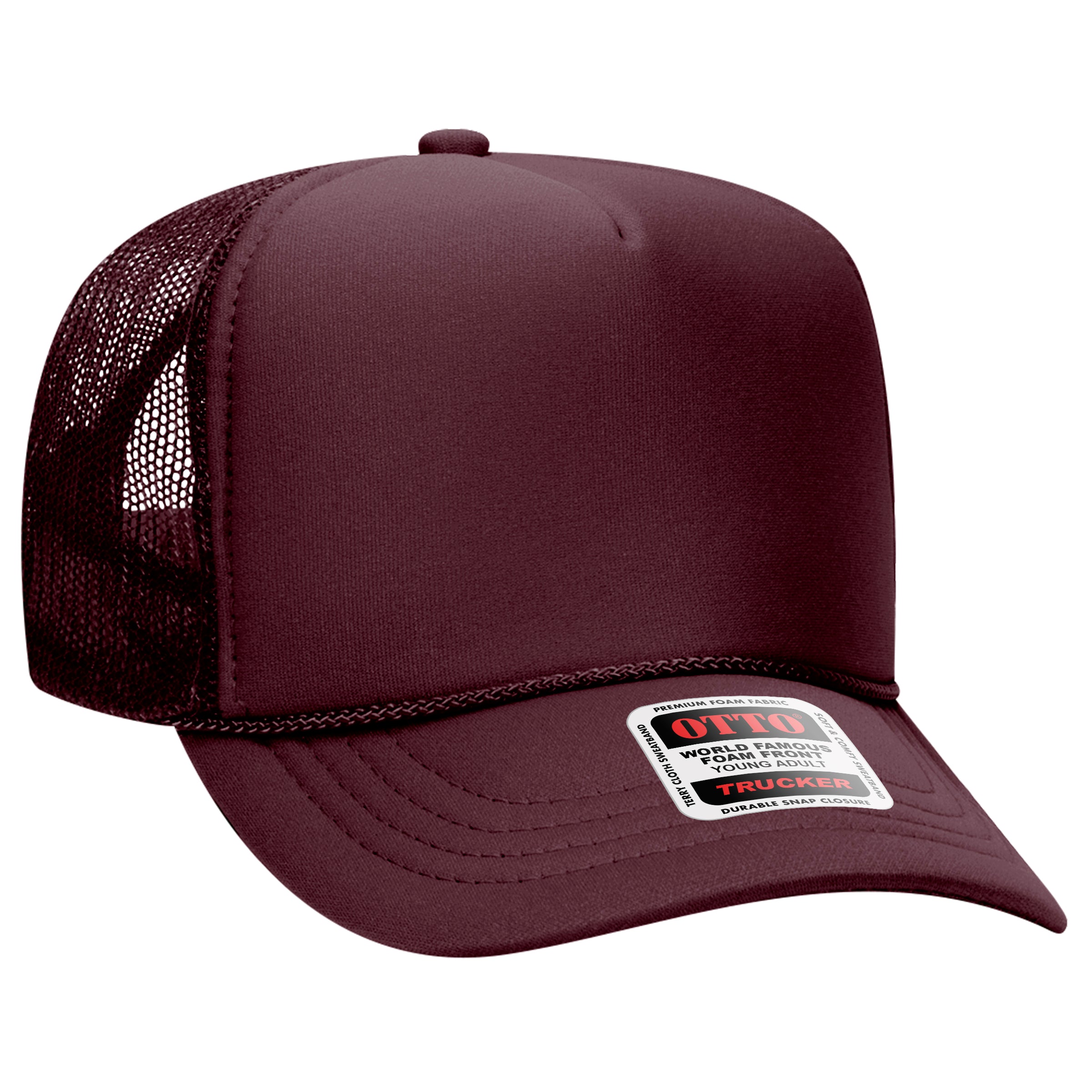 39-165 OTTO CAP 5 Panel High Crown Mesh Back Trucker Hat