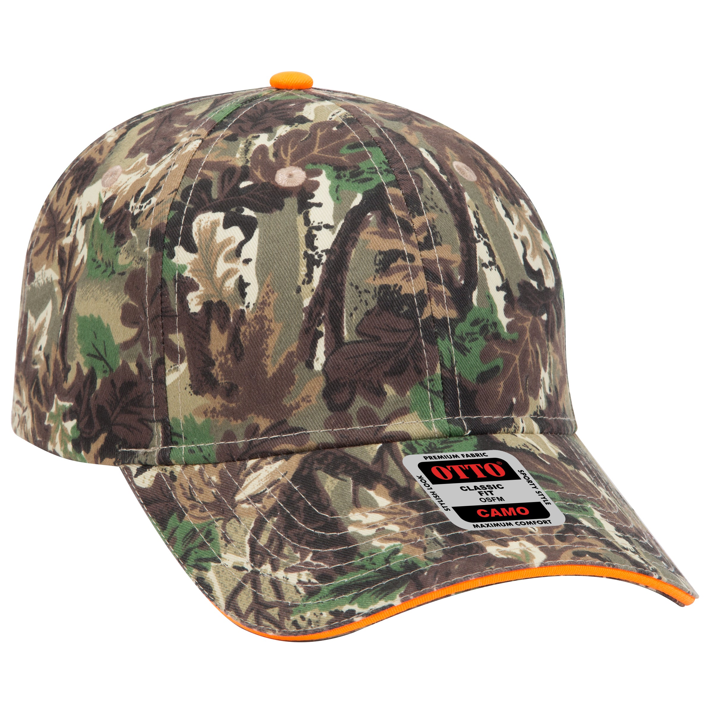 71-602 OTTO CAP Camouflage 6 Panel Low Profile Baseball Cap