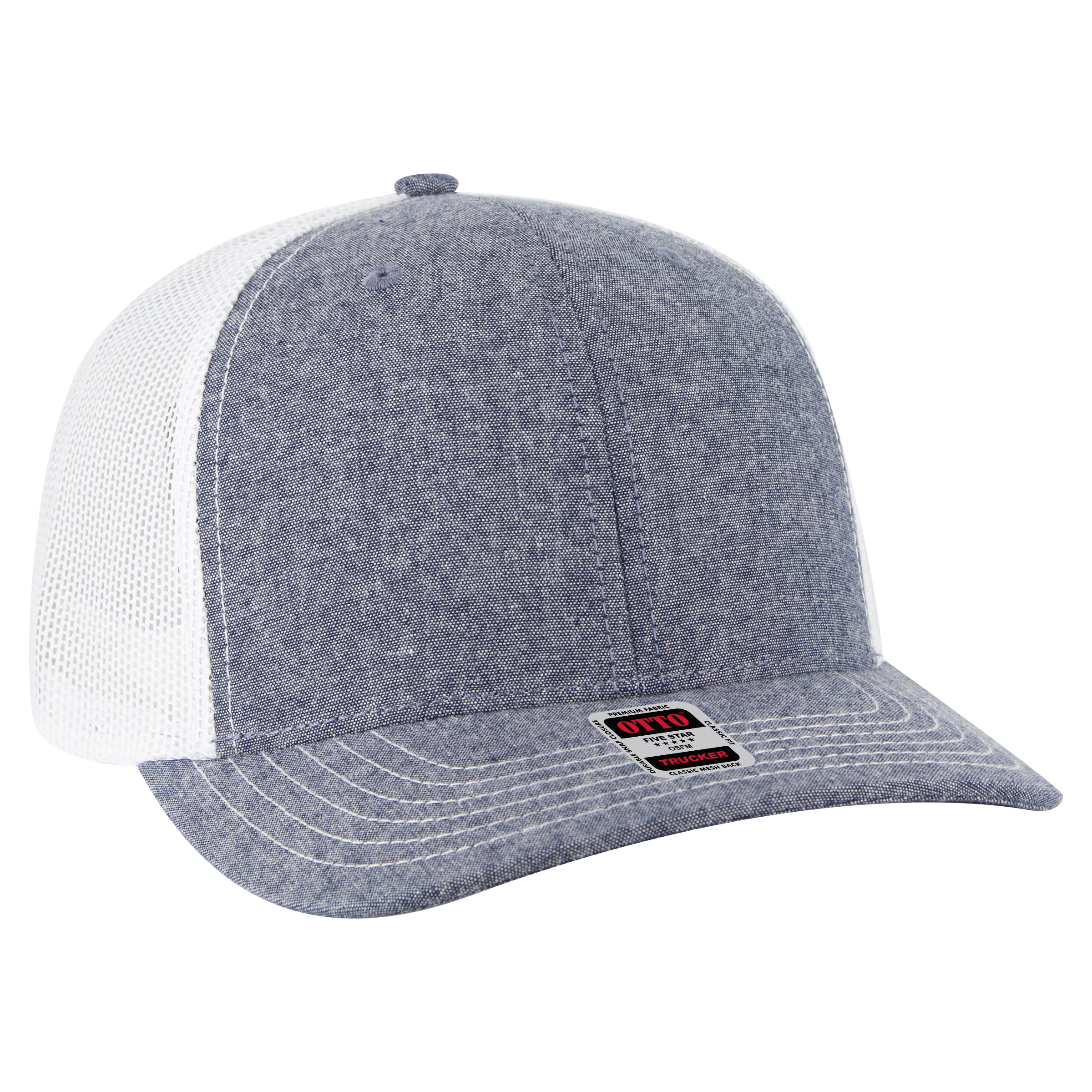 112-1 OTTO Cap 6 Panel Mid Profile Mesh Back Trucker Hat