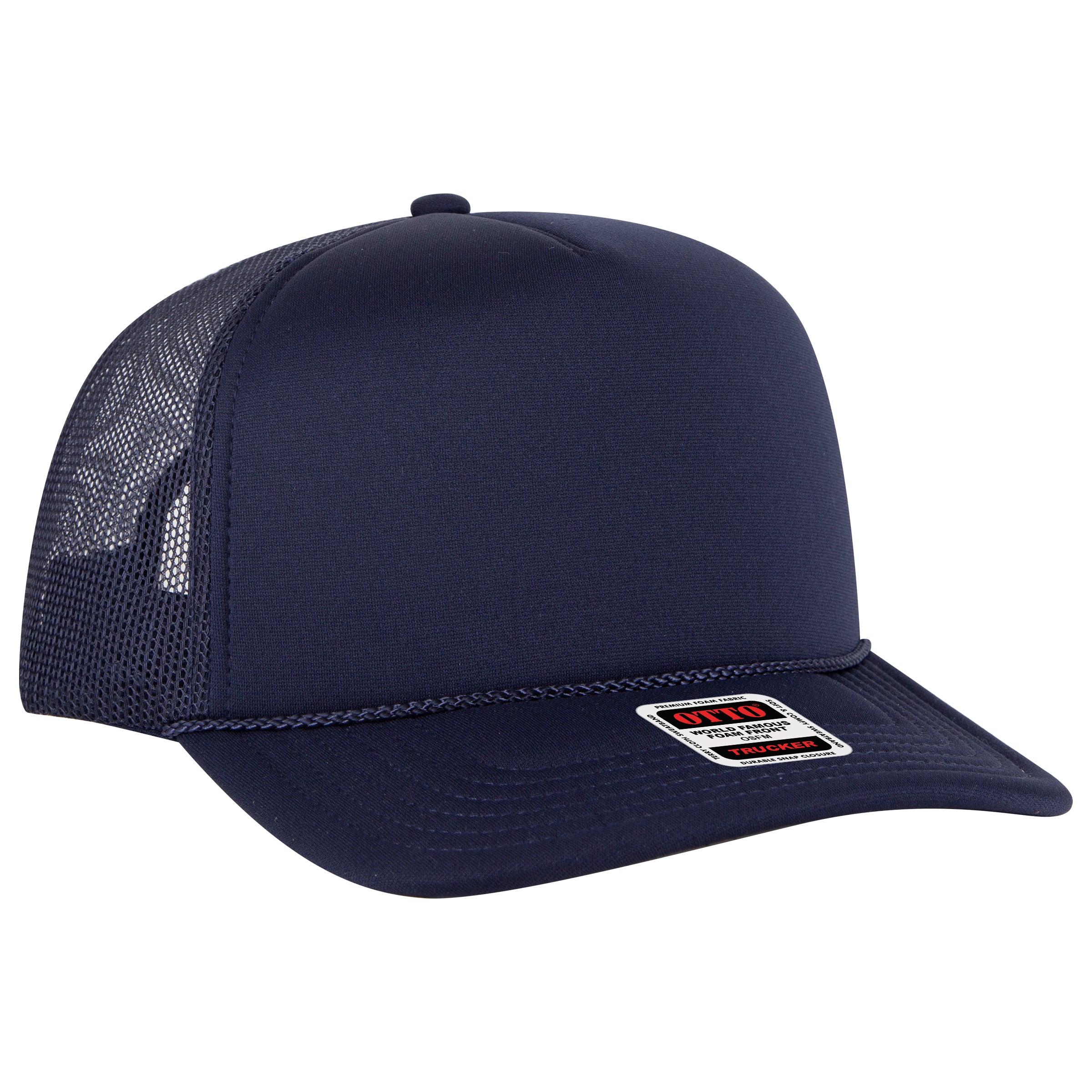 3932-1 OTTO CAP 5 Panel High Crown Polyester Foam Front Mesh Back Trucker Hat