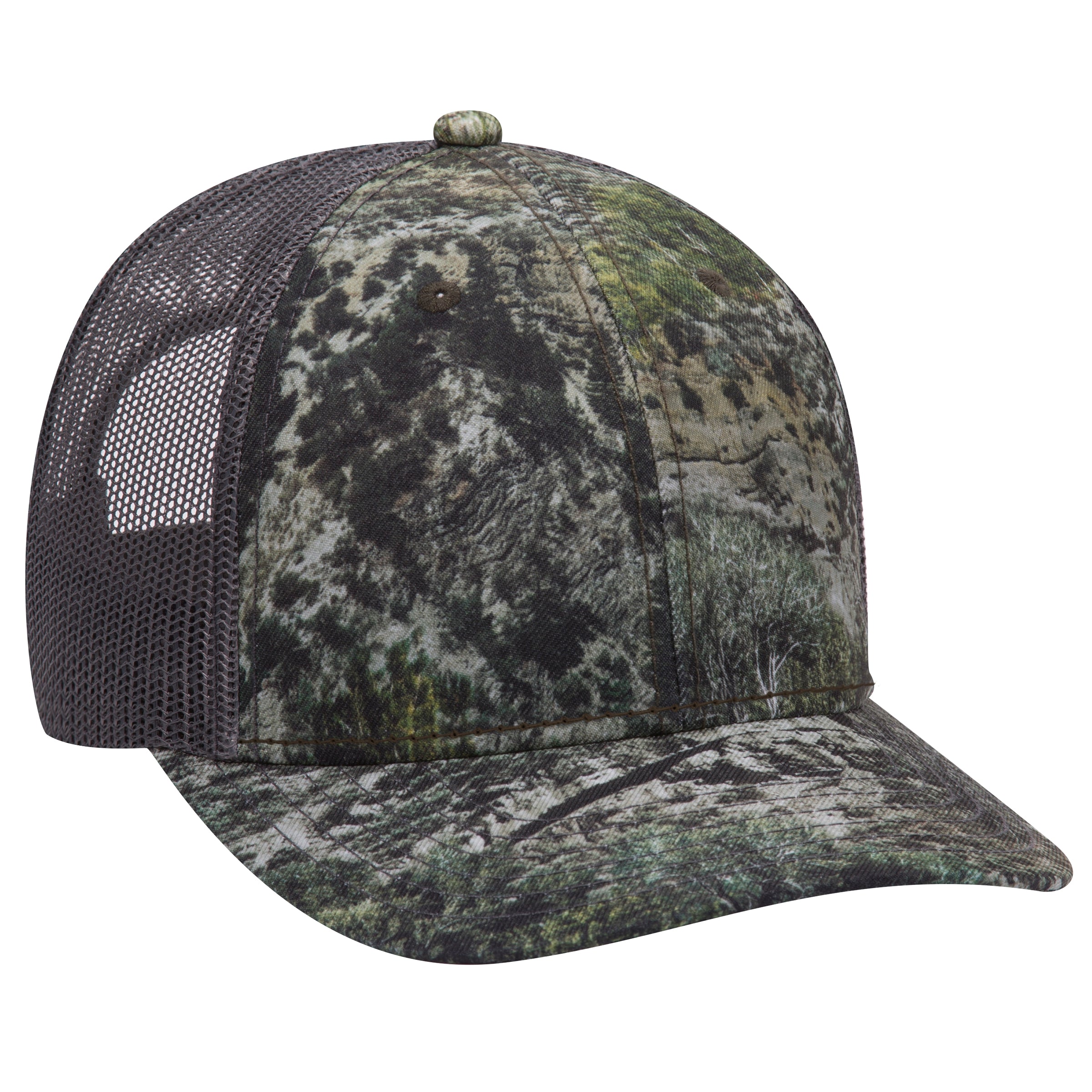 171-1293 OTTO CAP Mossy Oak Camouflage Superior Polyester Twill 6 Panel Low Profile Mesh Back Baseball Cap