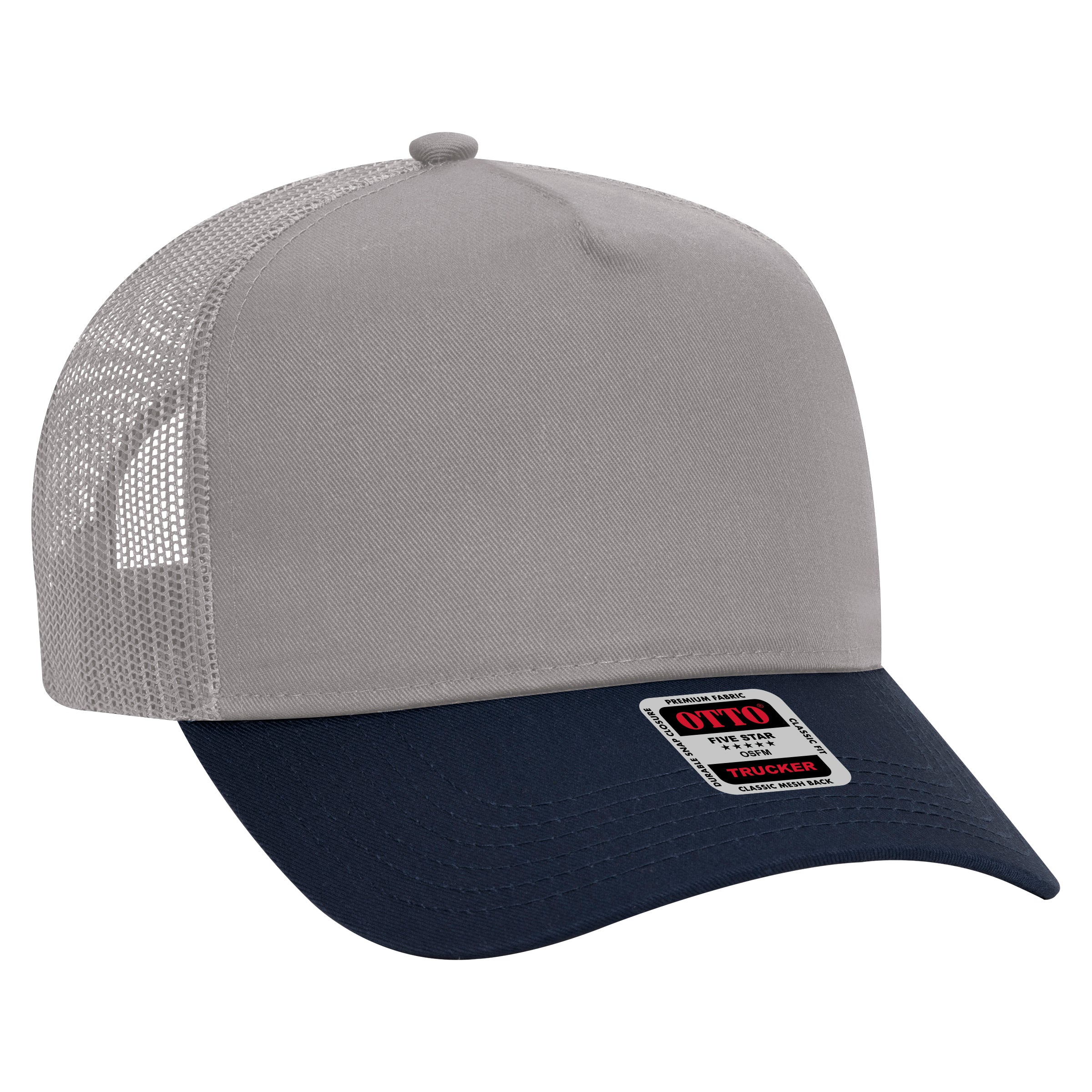 32-285 OTTO CAP 5 Panel Mid Profile Mesh Back Trucker Hat