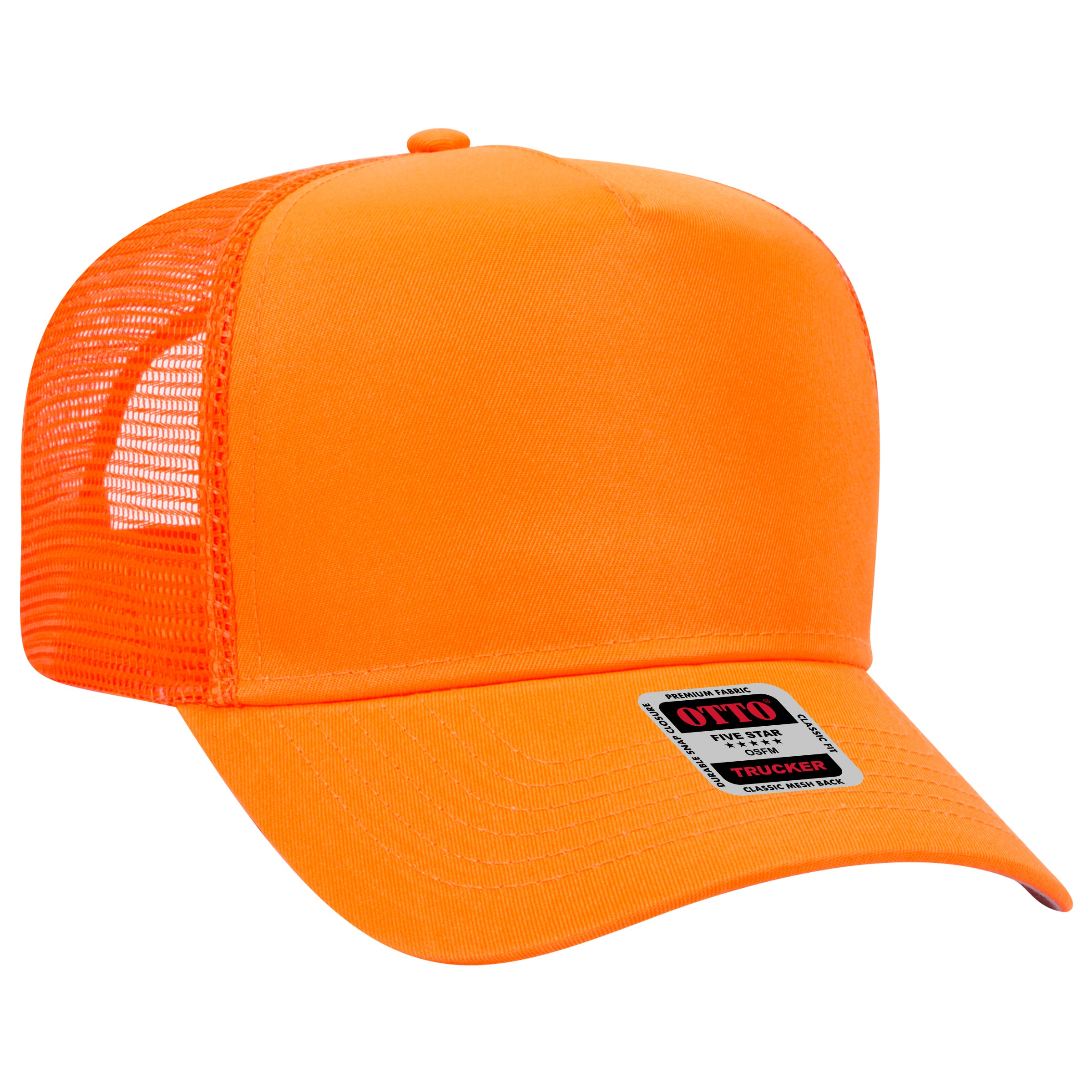 32-285 OTTO CAP 5 Panel Mid Profile Mesh Back Trucker Hat