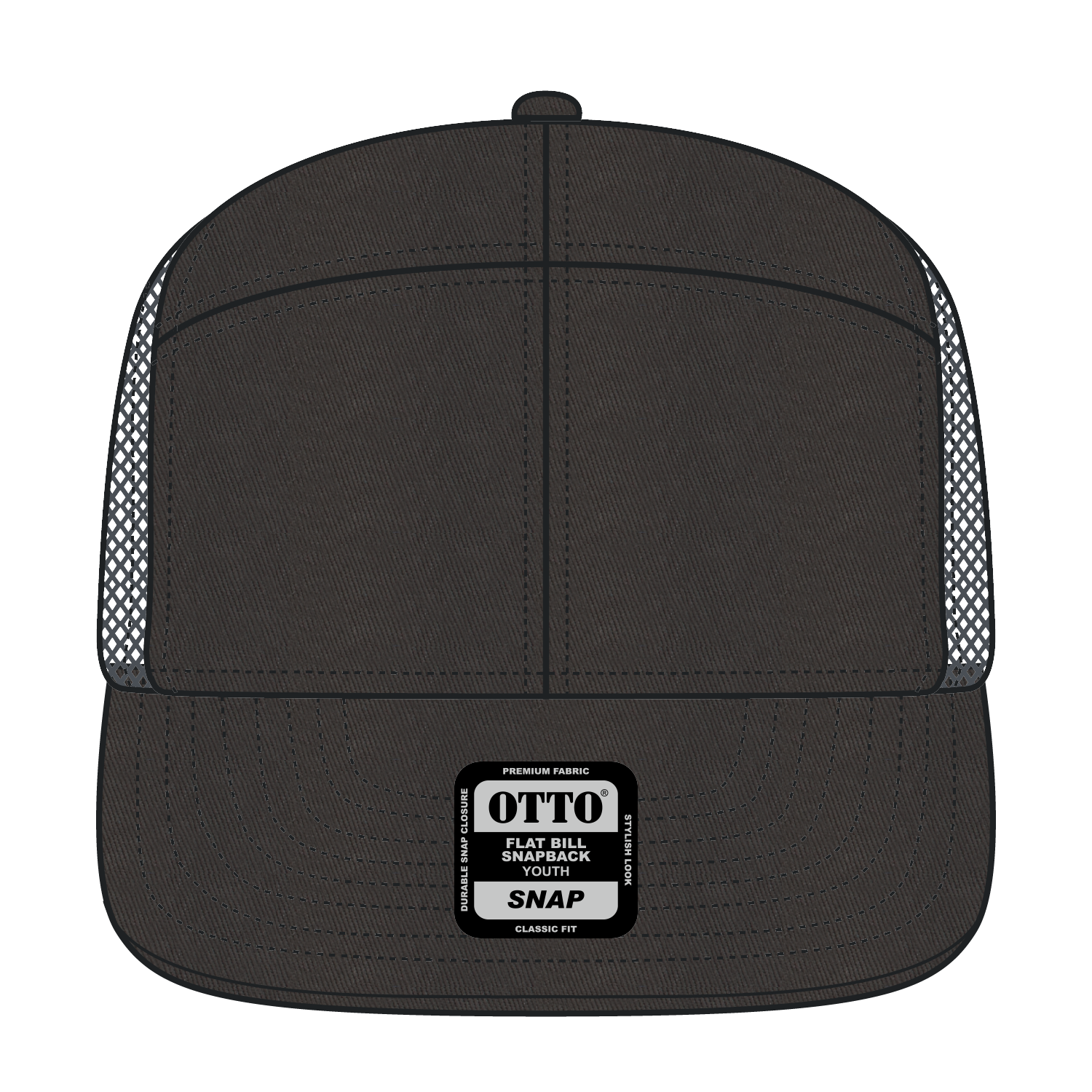 172-1298 OTTO CAP "OTTO SNAP" 7 Panel Mesh Back Trucker Snapback Hat