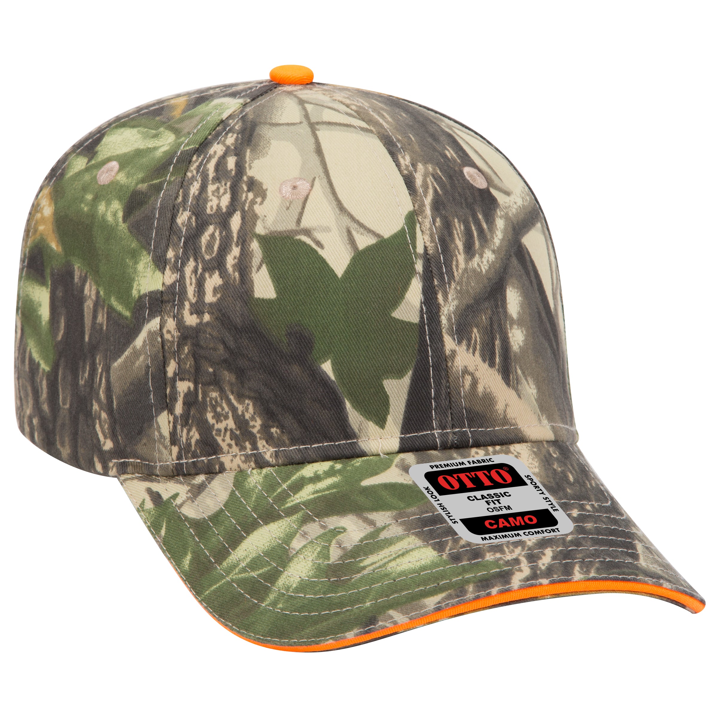 71-602 OTTO CAP Camouflage 6 Panel Low Profile Baseball Cap