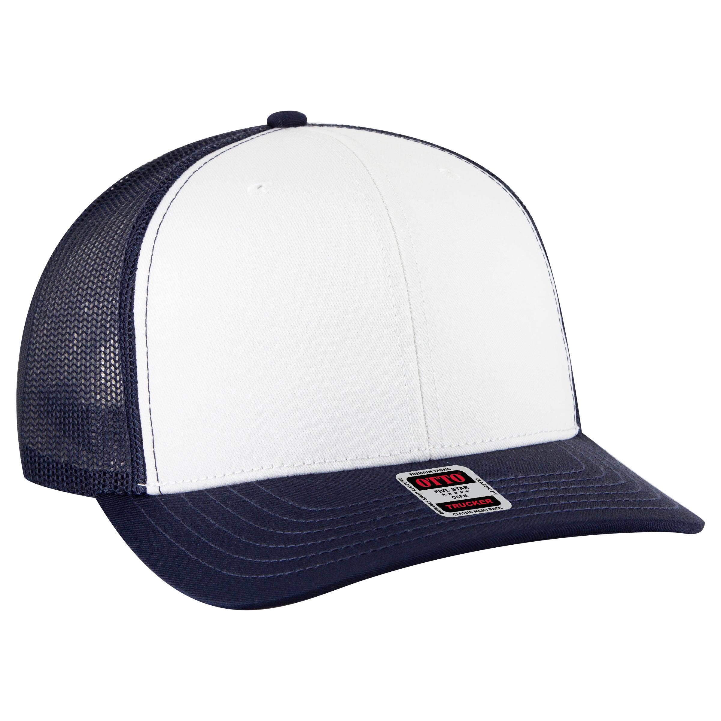 112-1 OTTO Cap 6 Panel Mid Profile Mesh Back Trucker Hat