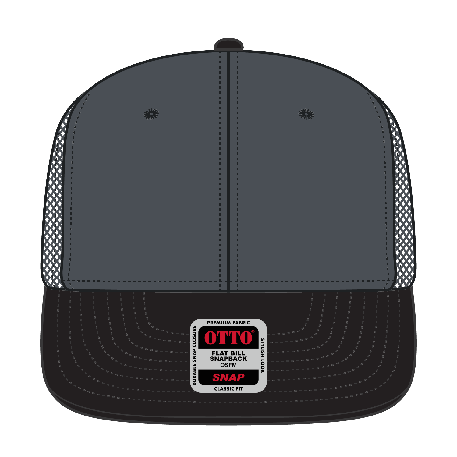 141-1070 OTTO CAP "OTTO SNAP" 6 Panel Pro Style Mesh Back Trucker Snapback Hat