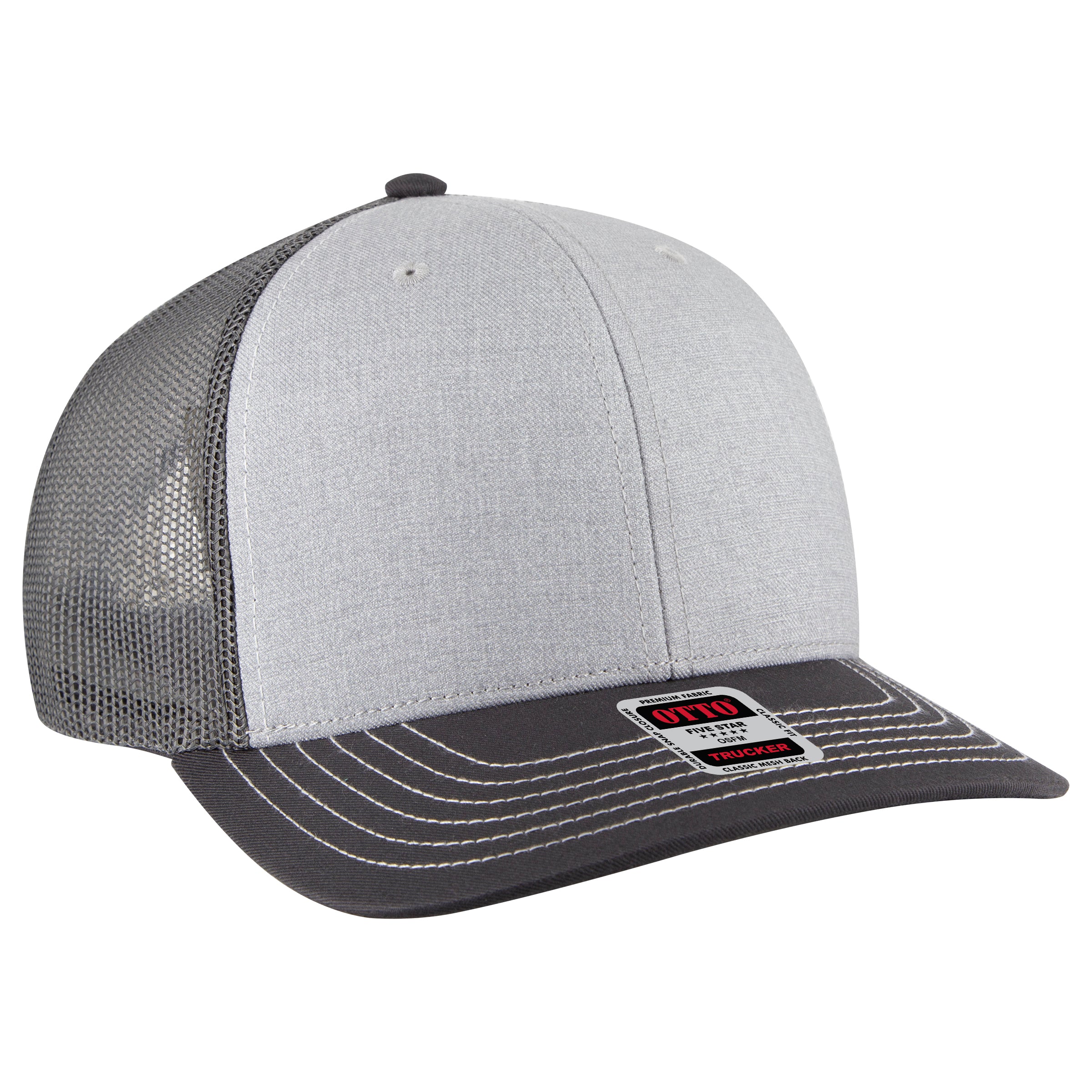 112-1 OTTO Cap 6 Panel Mid Profile Mesh Back Trucker Hat