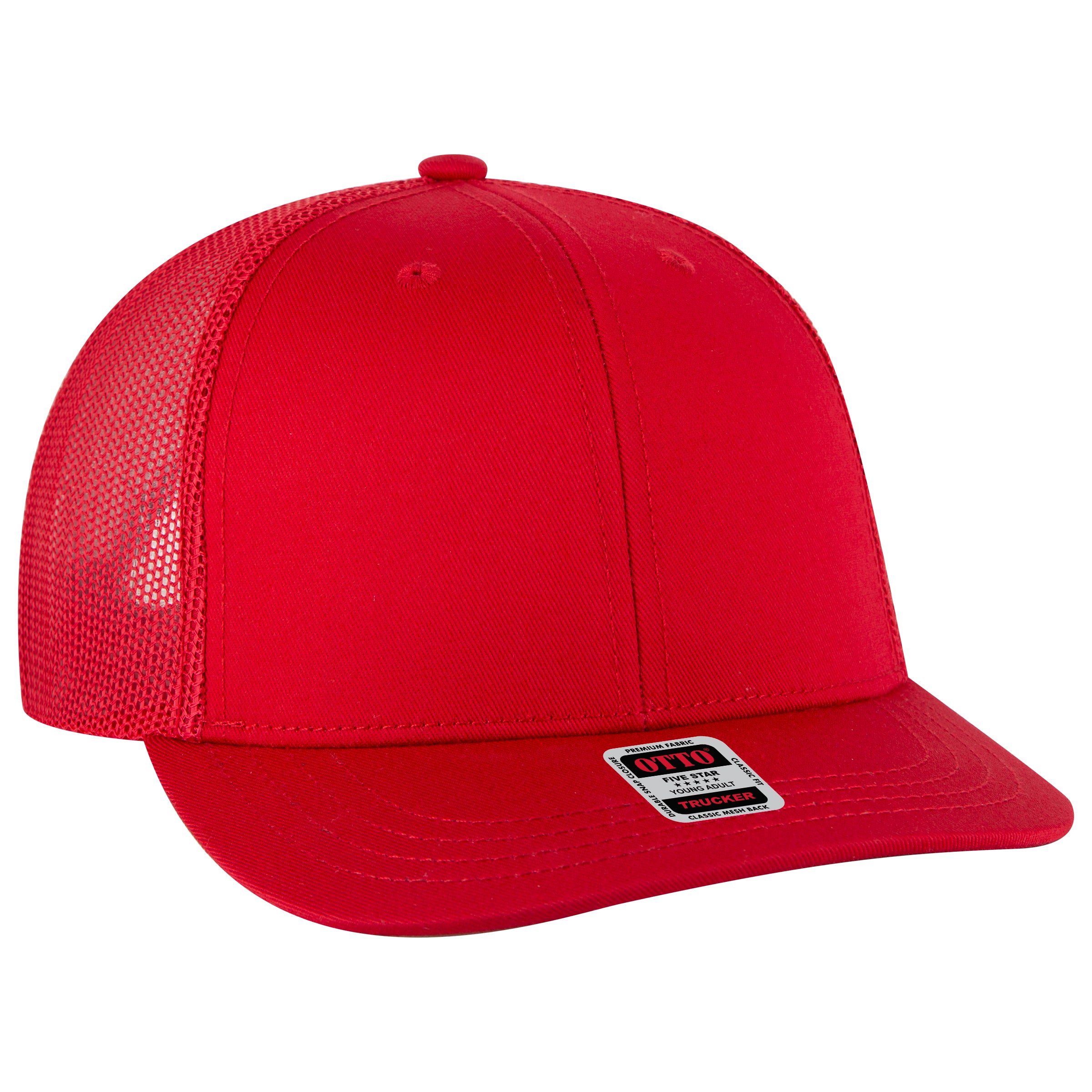 112-1 OTTO Cap 6 Panel Mid Profile Mesh Back Trucker Hat