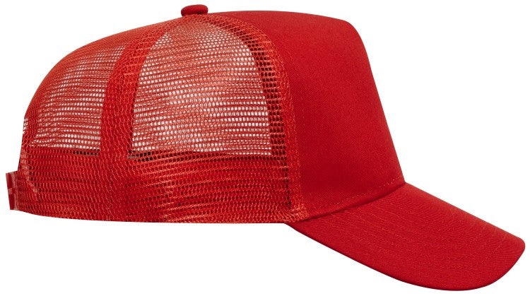 32-1104 OTTO CAP 5 Panel Mid Profile Mesh Back Trucker Hat