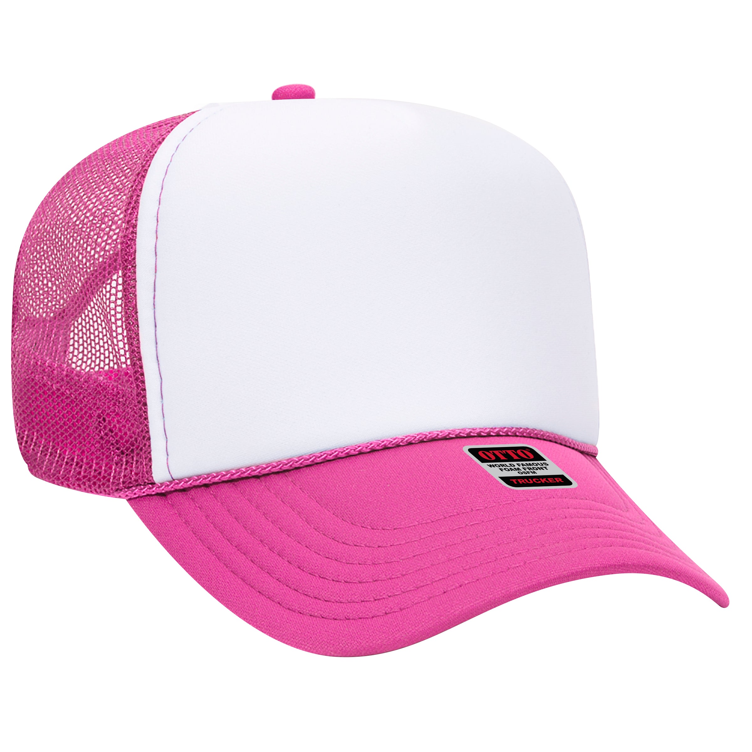 32-467 OTTO CAP 5 Panel Mid Profile Mesh Back Trucker Hat