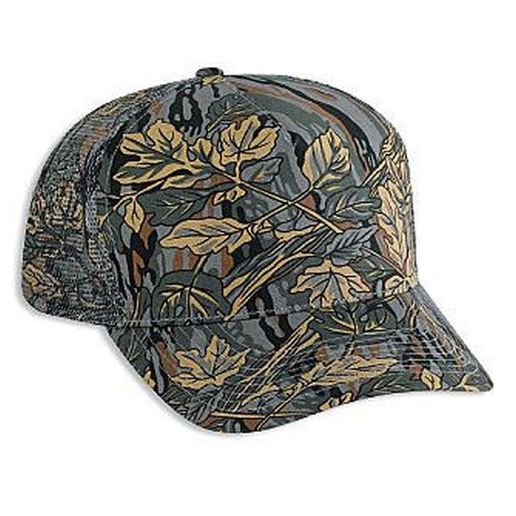 47-049 OTTO CAP Camouflage 5 Panel Mid Crown Mesh Back Trucker Hat
