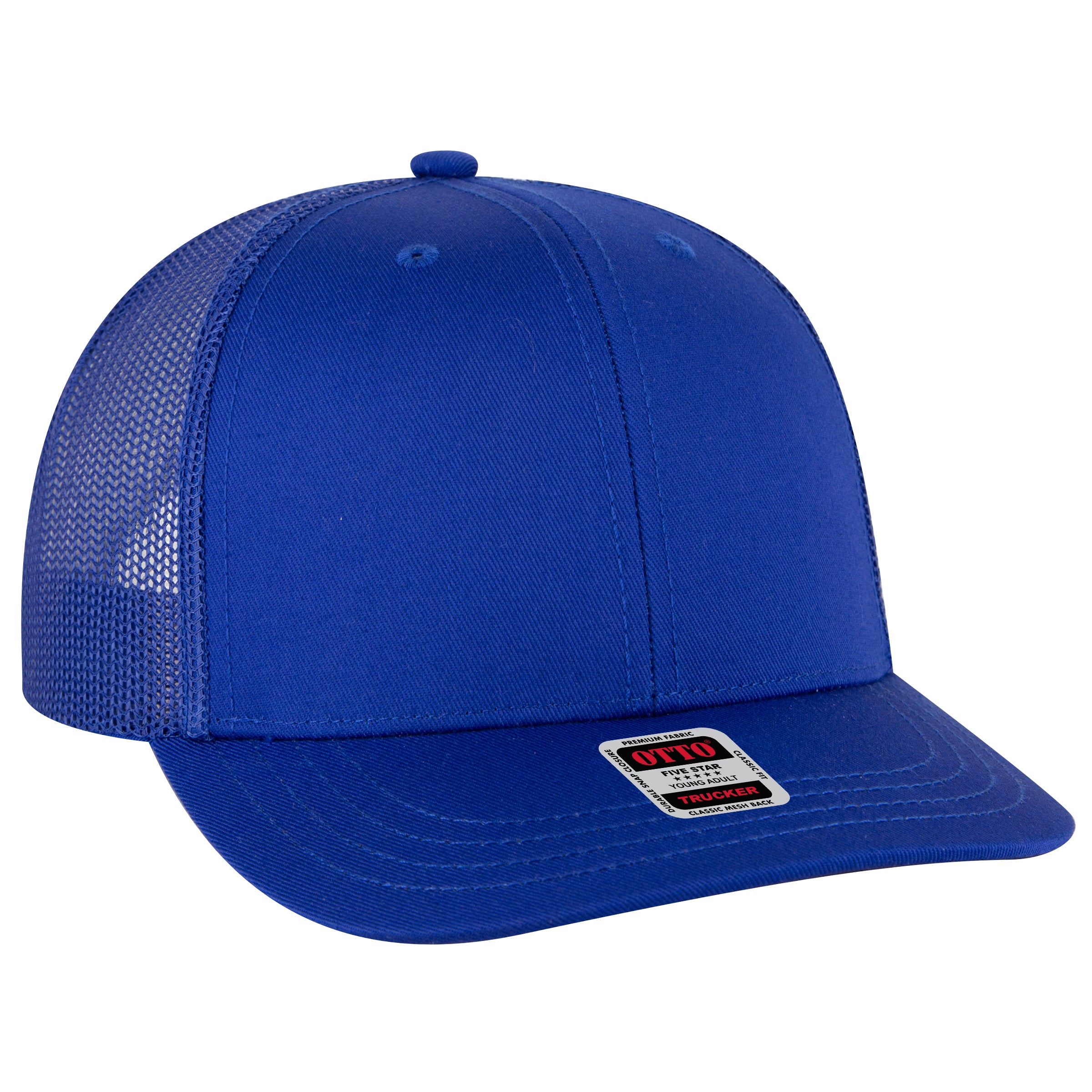 112-1 OTTO Cap 6 Panel Mid Profile Mesh Back Trucker Hat