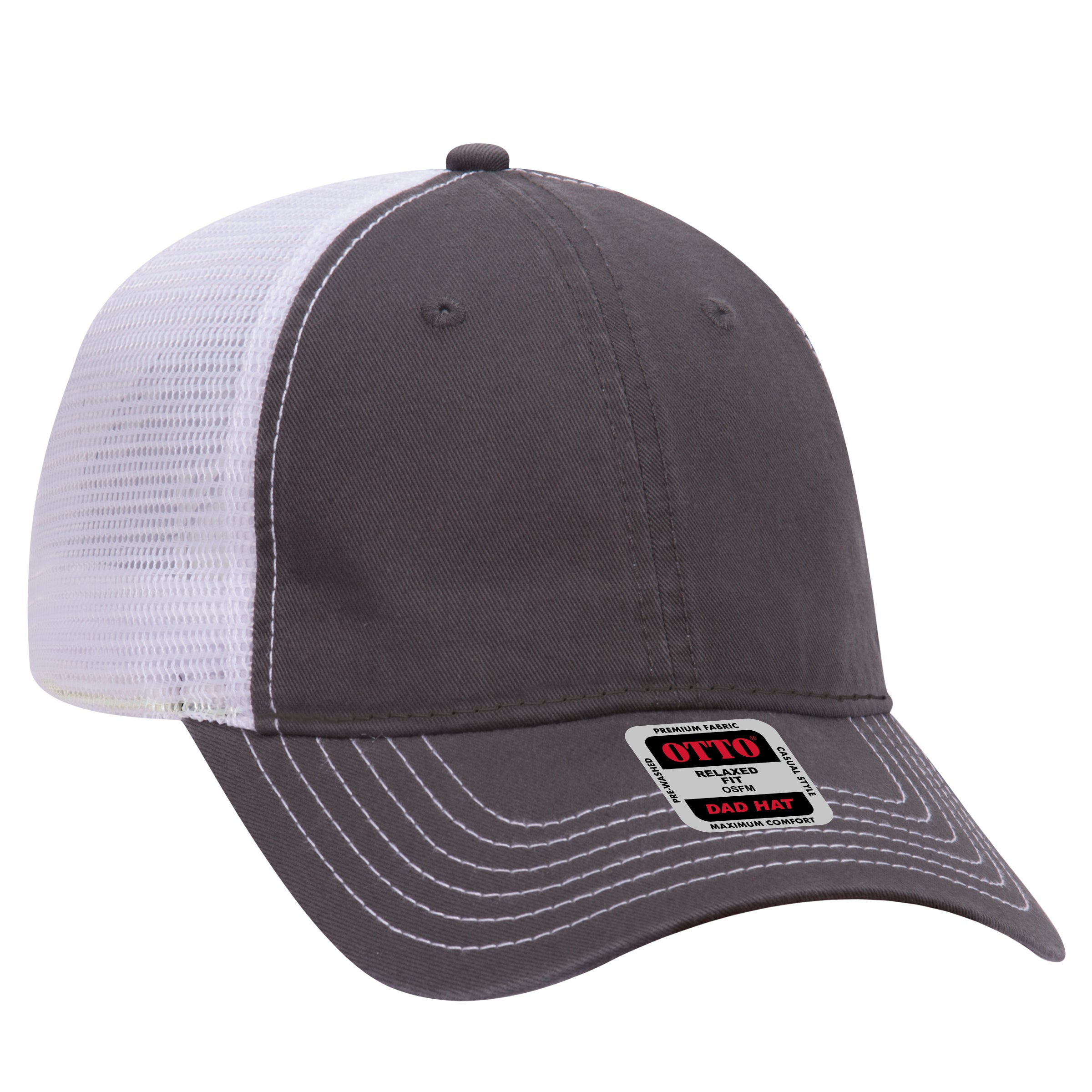 121-858 OTTO CAP 6 Panel Low Profile Mesh Back Trucker Dad Hat