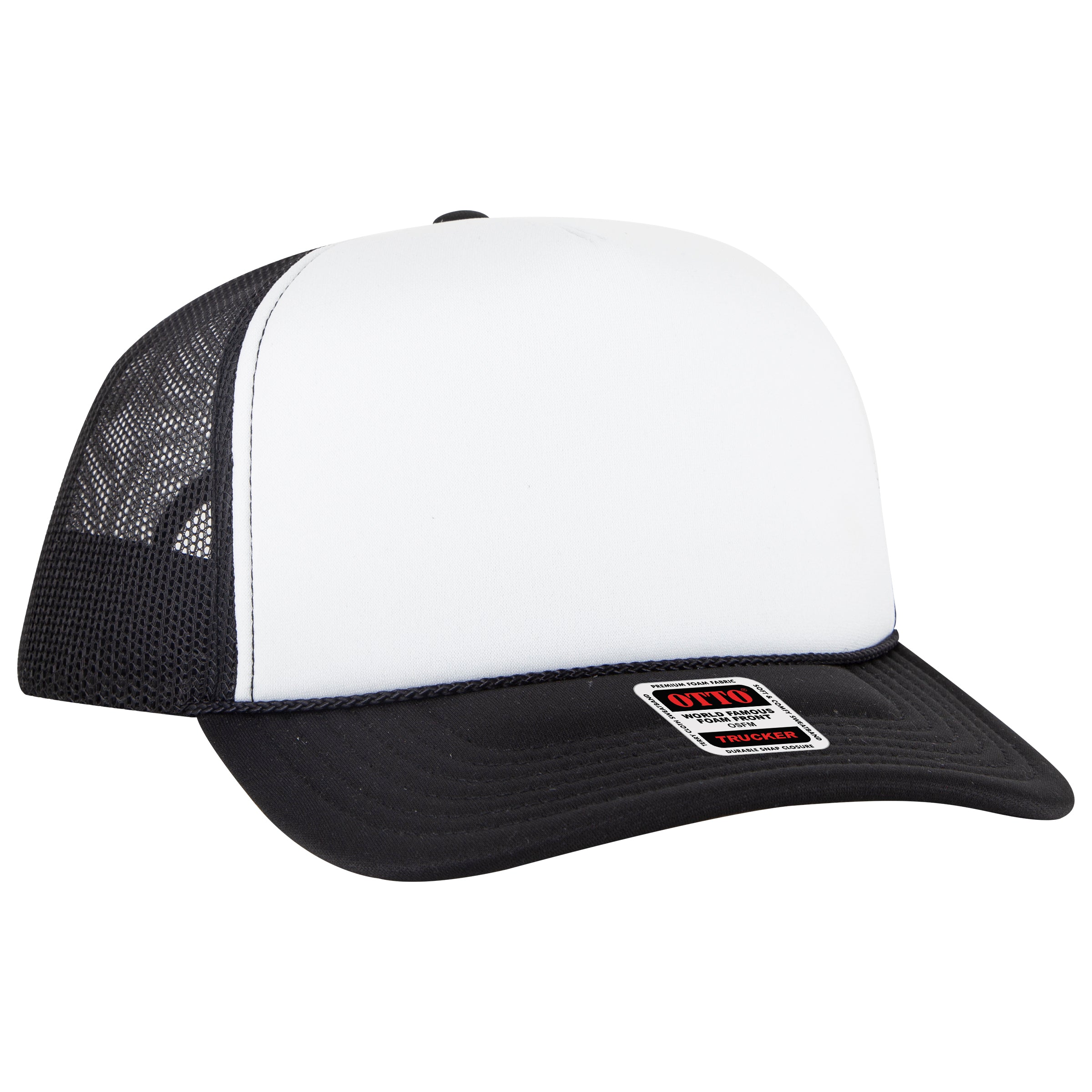 3932-1 OTTO CAP 5 Panel High Crown Polyester Foam Front Mesh Back Trucker Hat