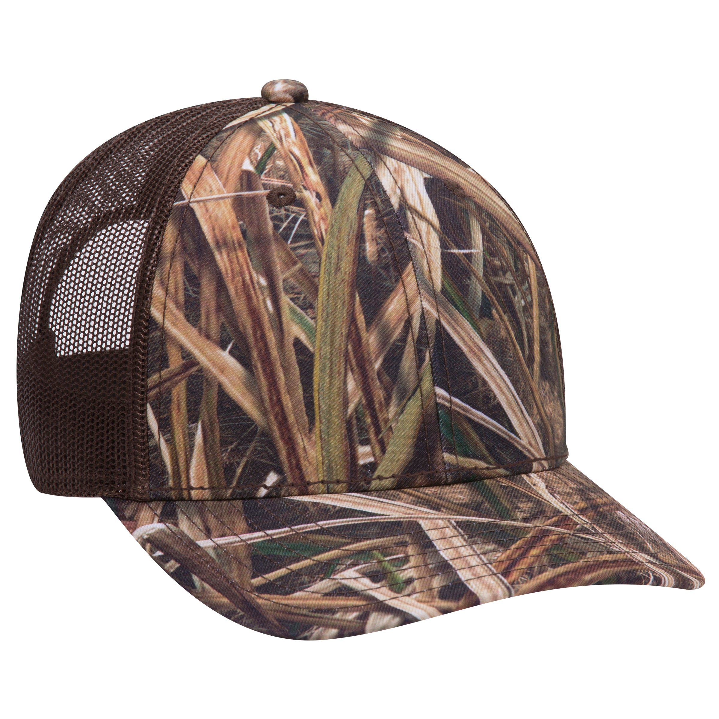 171-1293 OTTO CAP Mossy Oak Camouflage Superior Polyester Twill 6 Panel Low Profile Mesh Back Baseball Cap