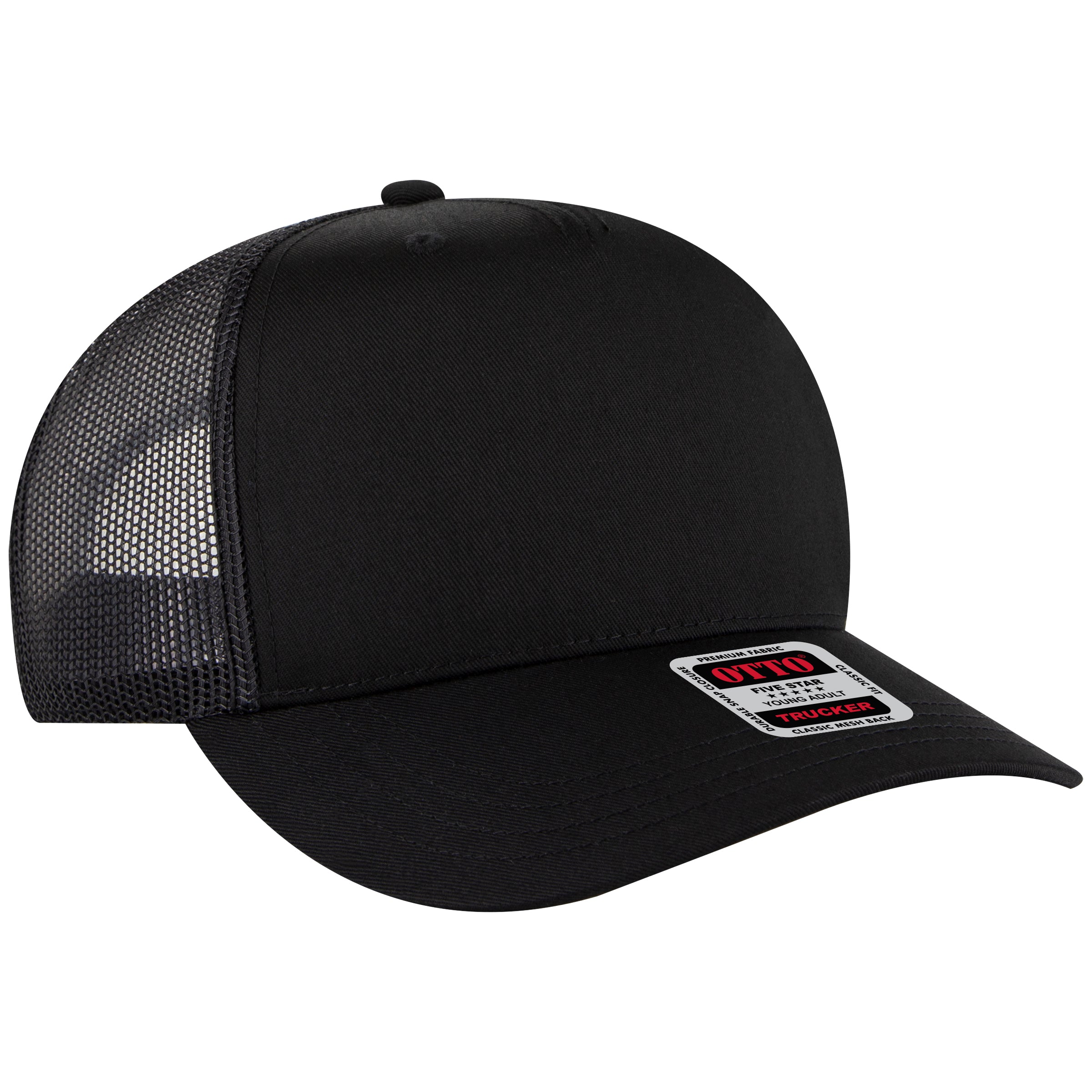32-285 OTTO CAP 5 Panel Mid Profile Mesh Back Trucker Hat