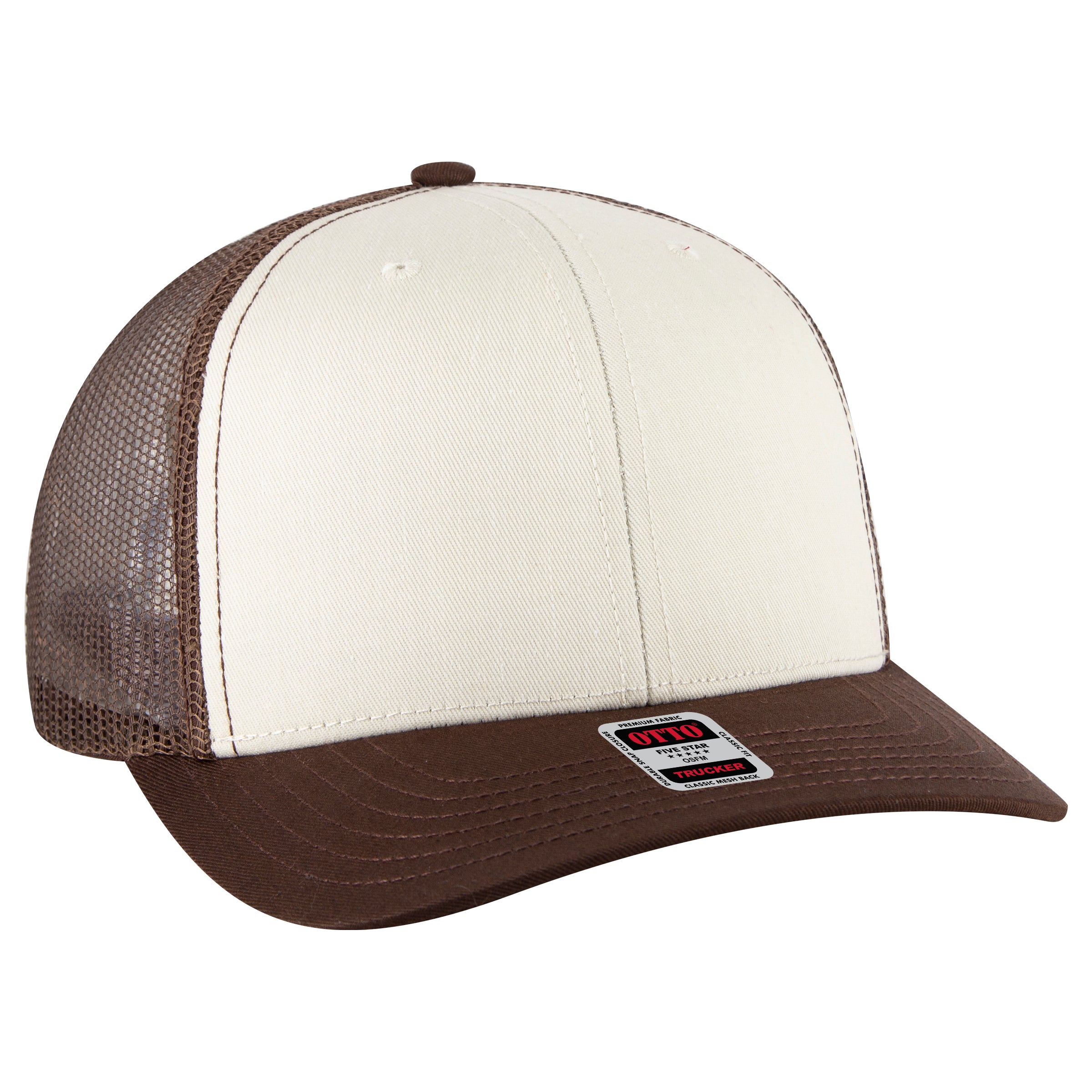 112-1 OTTO Cap 6 Panel Mid Profile Mesh Back Trucker Hat