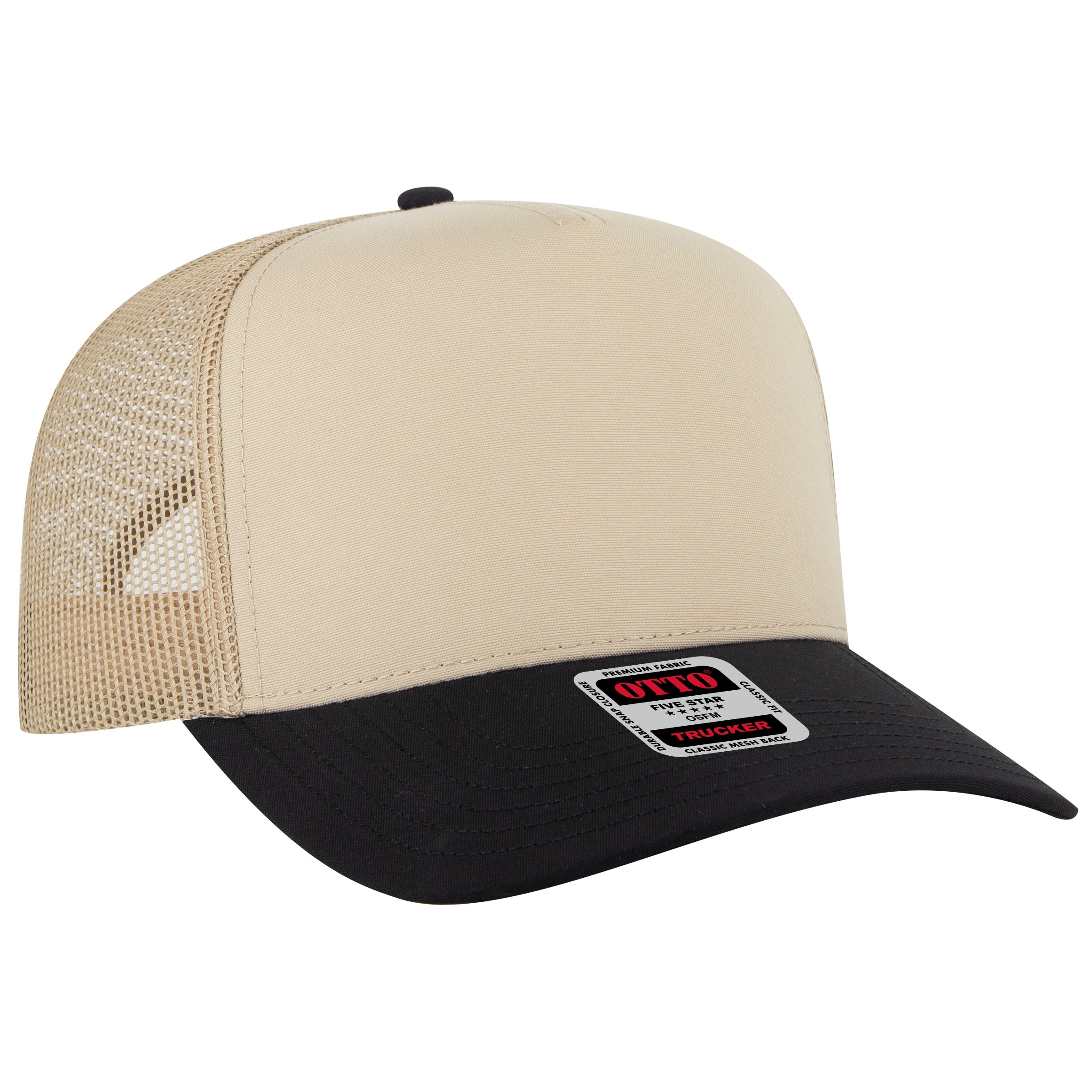 32-285 OTTO CAP 5 Panel Mid Profile Mesh Back Trucker Hat