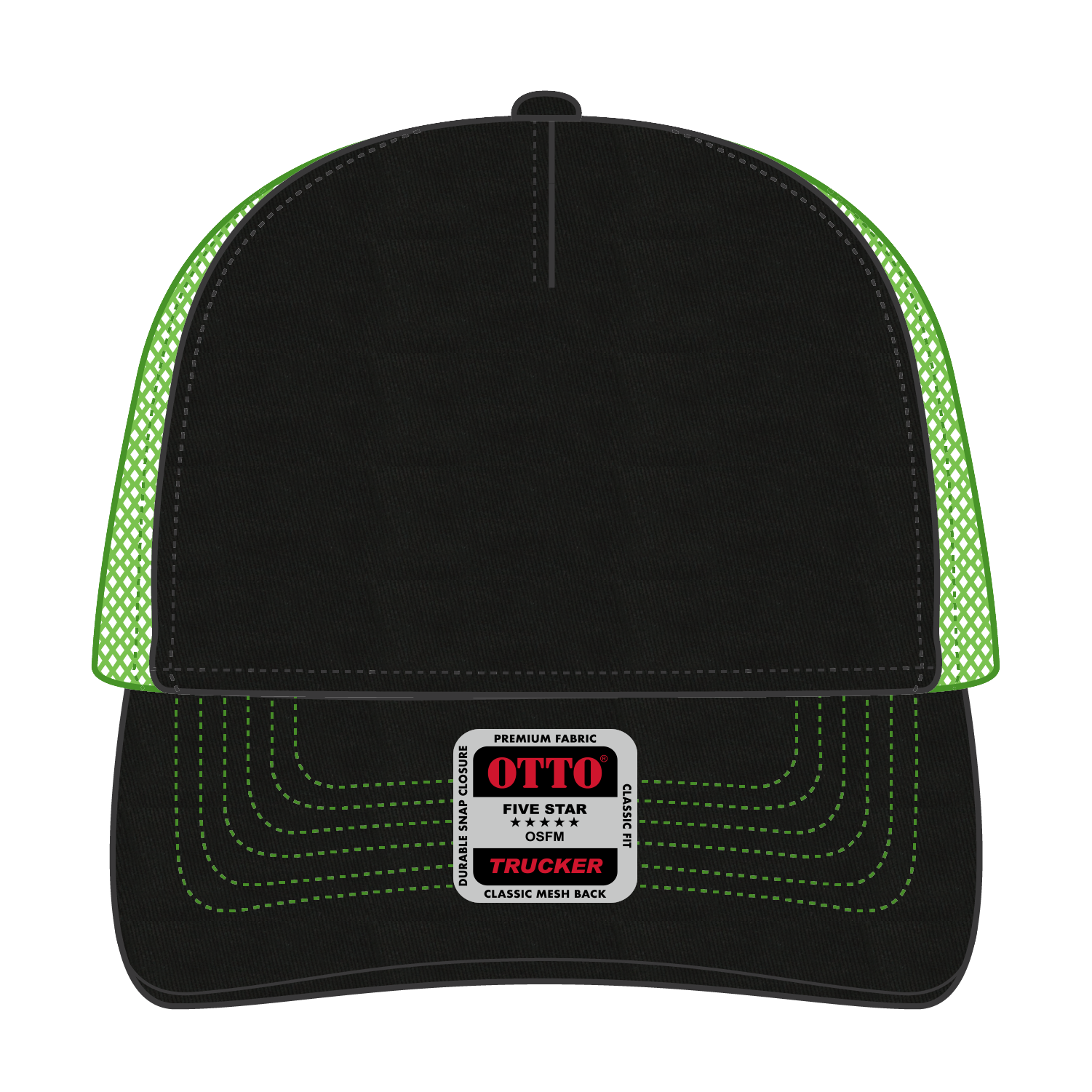 102-664 OTTO CAP 5 Panel Low Profile Mesh Back Trucker Hat