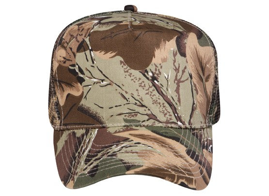 47-049 OTTO CAP Camouflage 5 Panel Mid Crown Mesh Back Trucker Hat