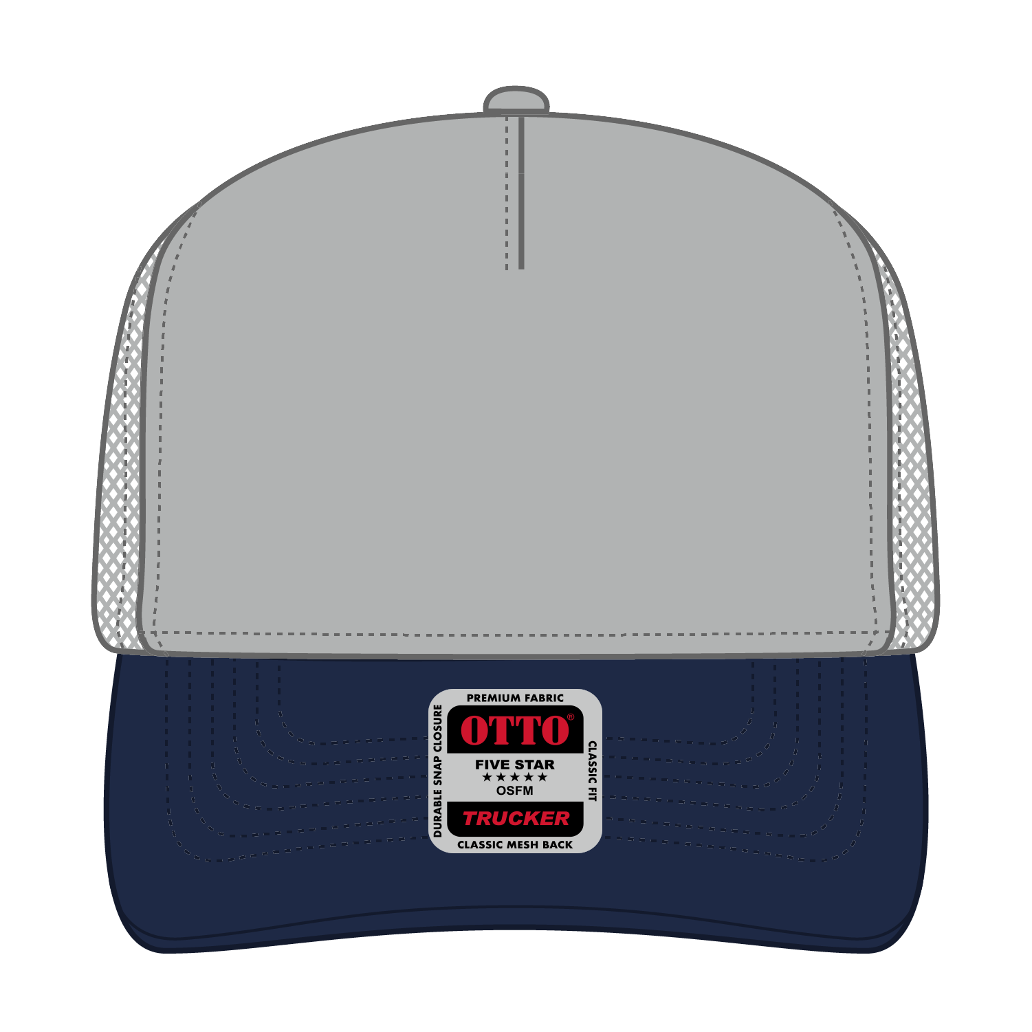 32-285 OTTO CAP 5 Panel Mid Profile Mesh Back Trucker Hat