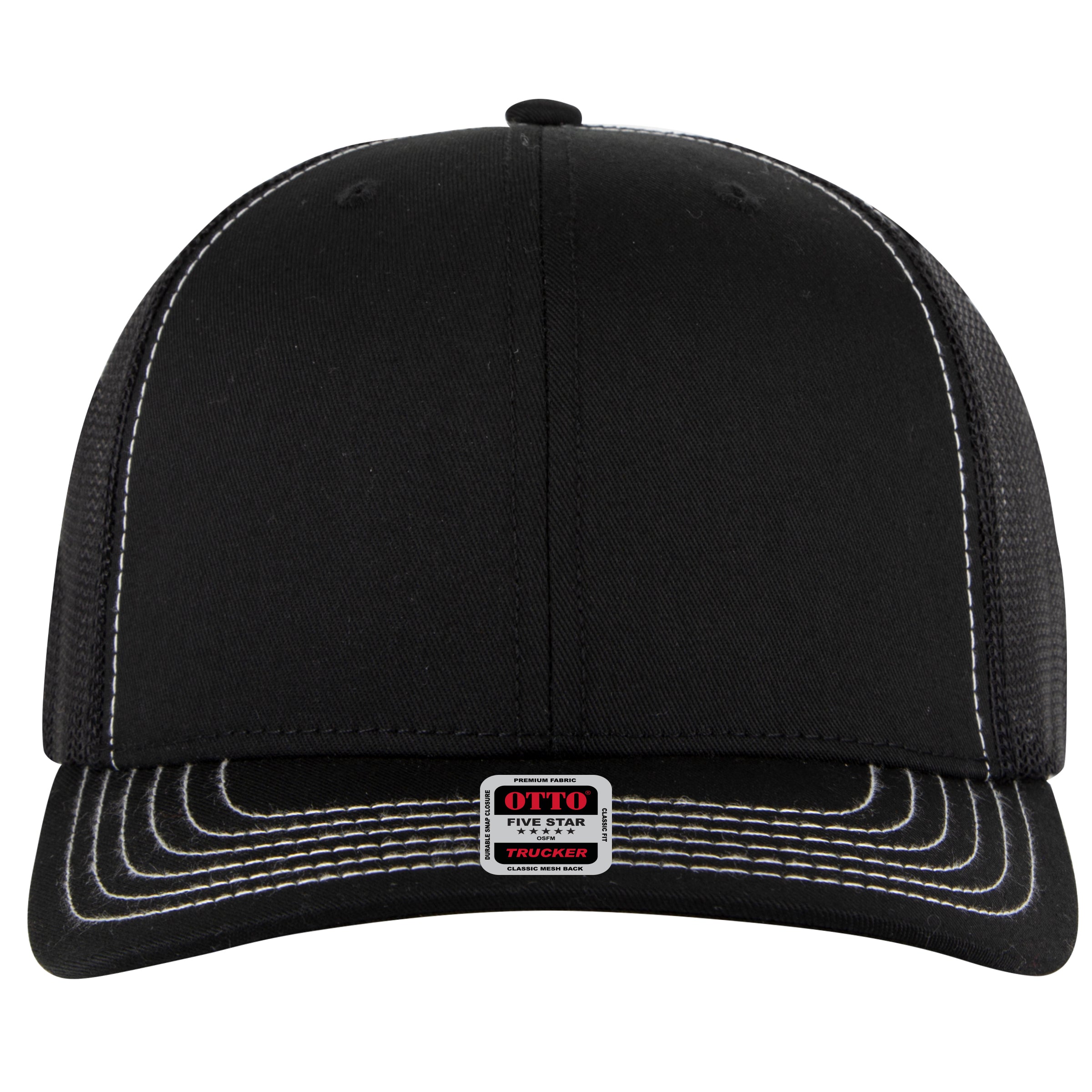 112-1 OTTO Cap 6 Panel Mid Profile Mesh Back Trucker Hat