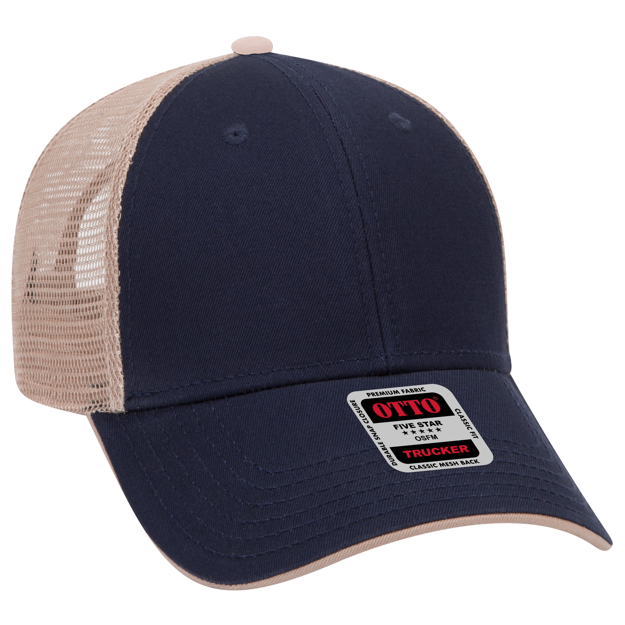 122-945 OTTO CAP 6 Panel Low Profile Mesh Back Trucker Hat