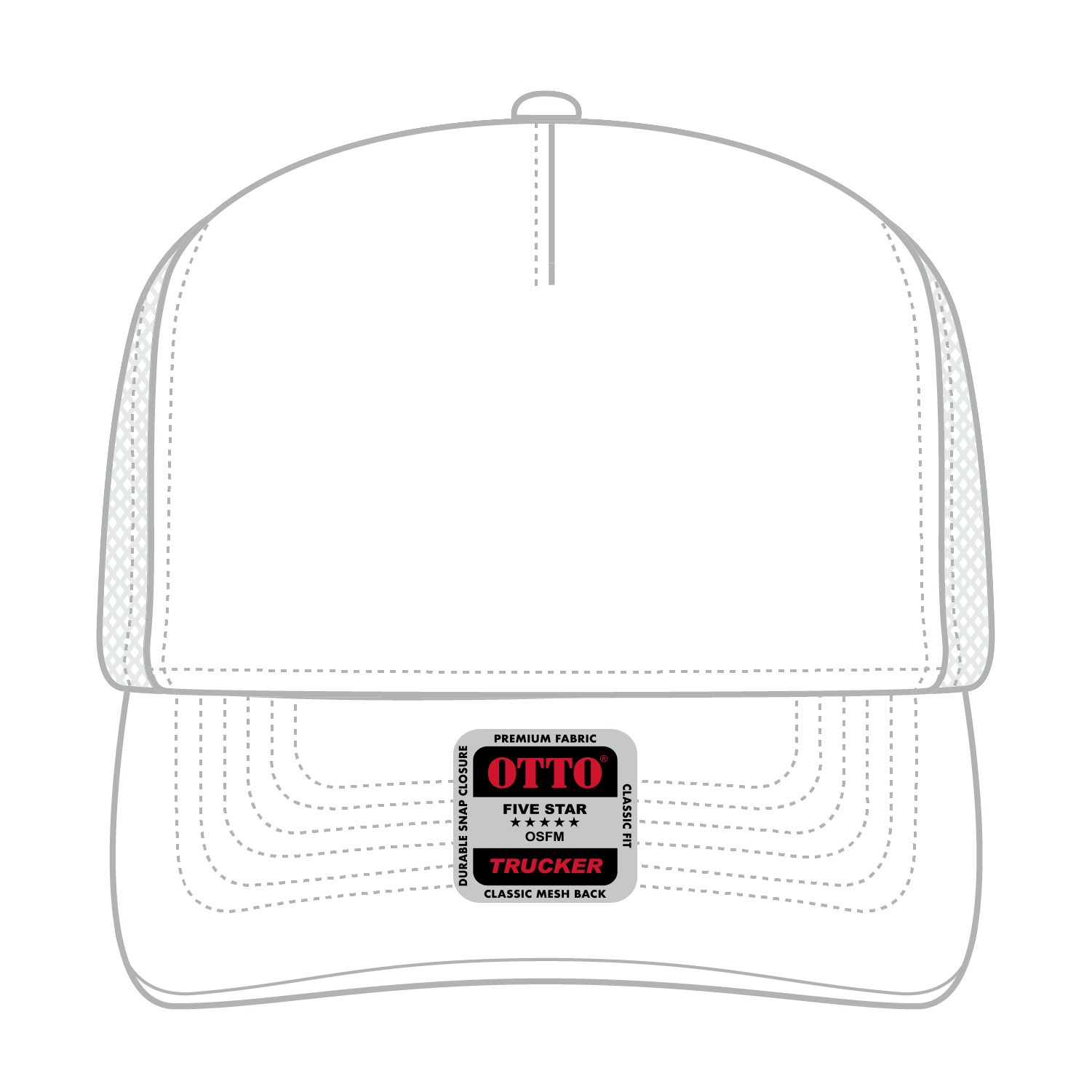 32-285 OTTO CAP 5 Panel Mid Profile Mesh Back Trucker Hat