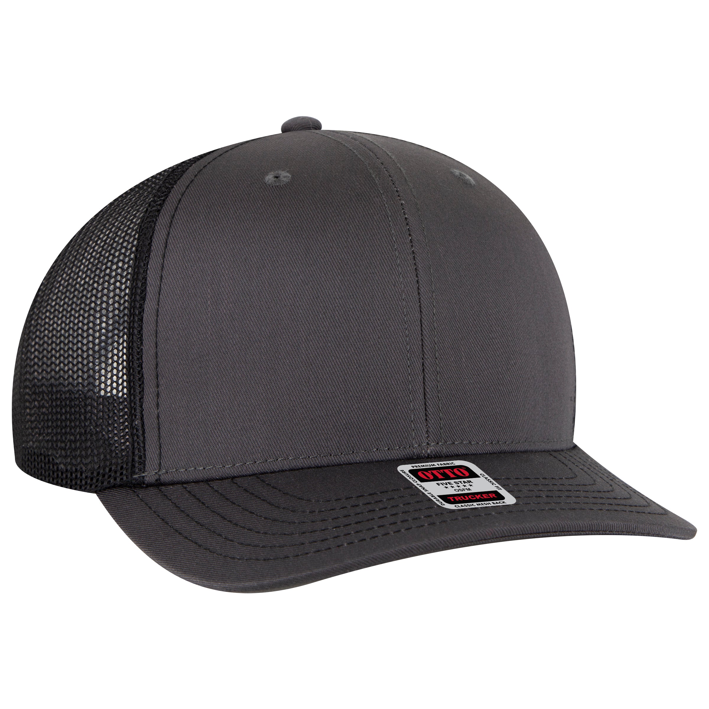 112-1 OTTO Cap 6 Panel Mid Profile Mesh Back Trucker Hat
