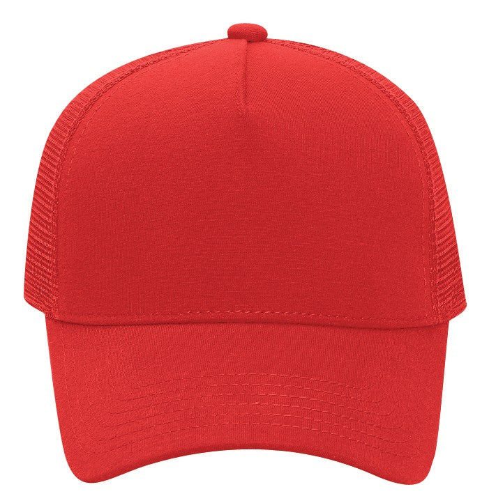 32-934 OTTO CAP 5 Panel Mid Profile Mesh Back Trucker Hat