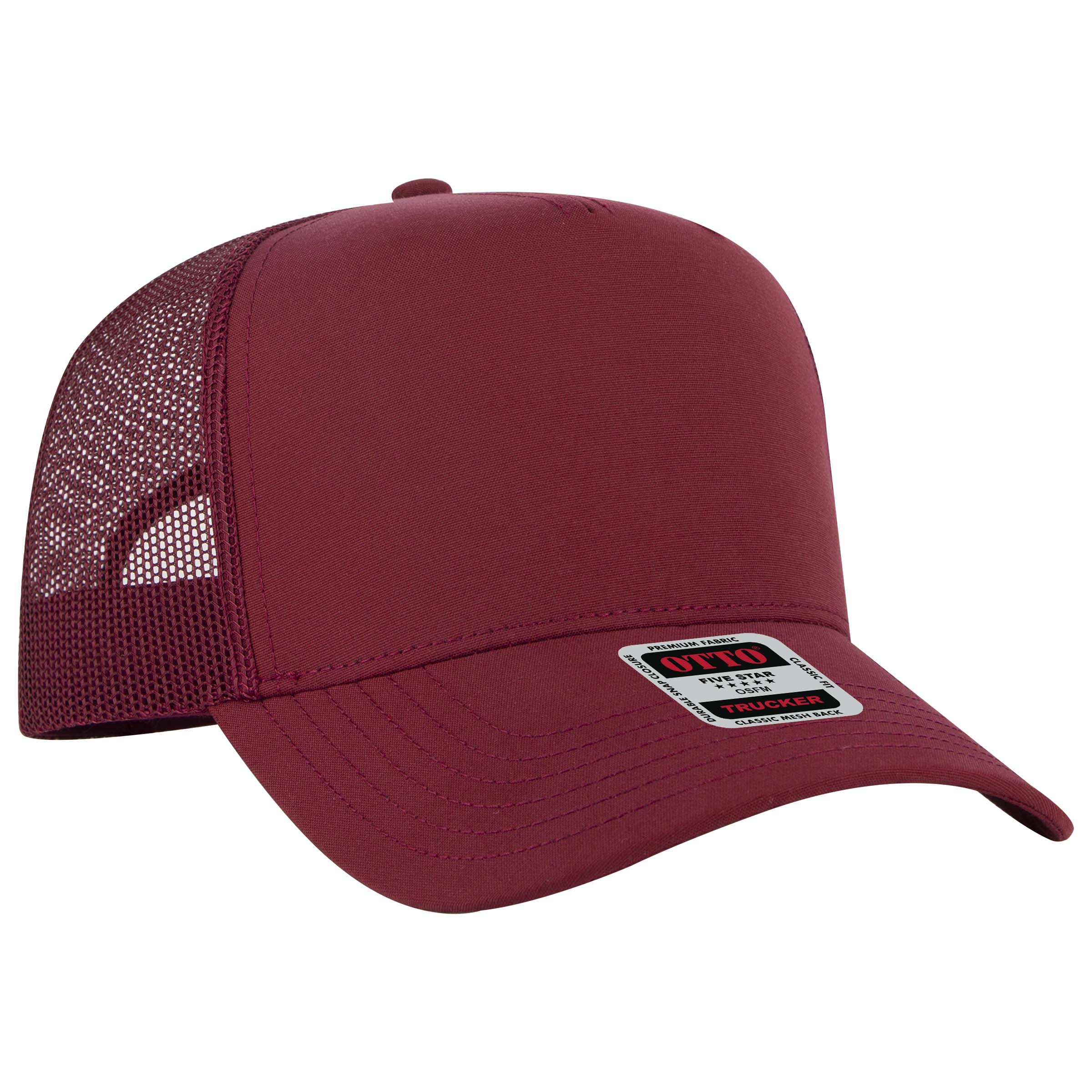 32-285 OTTO CAP 5 Panel Mid Profile Mesh Back Trucker Hat