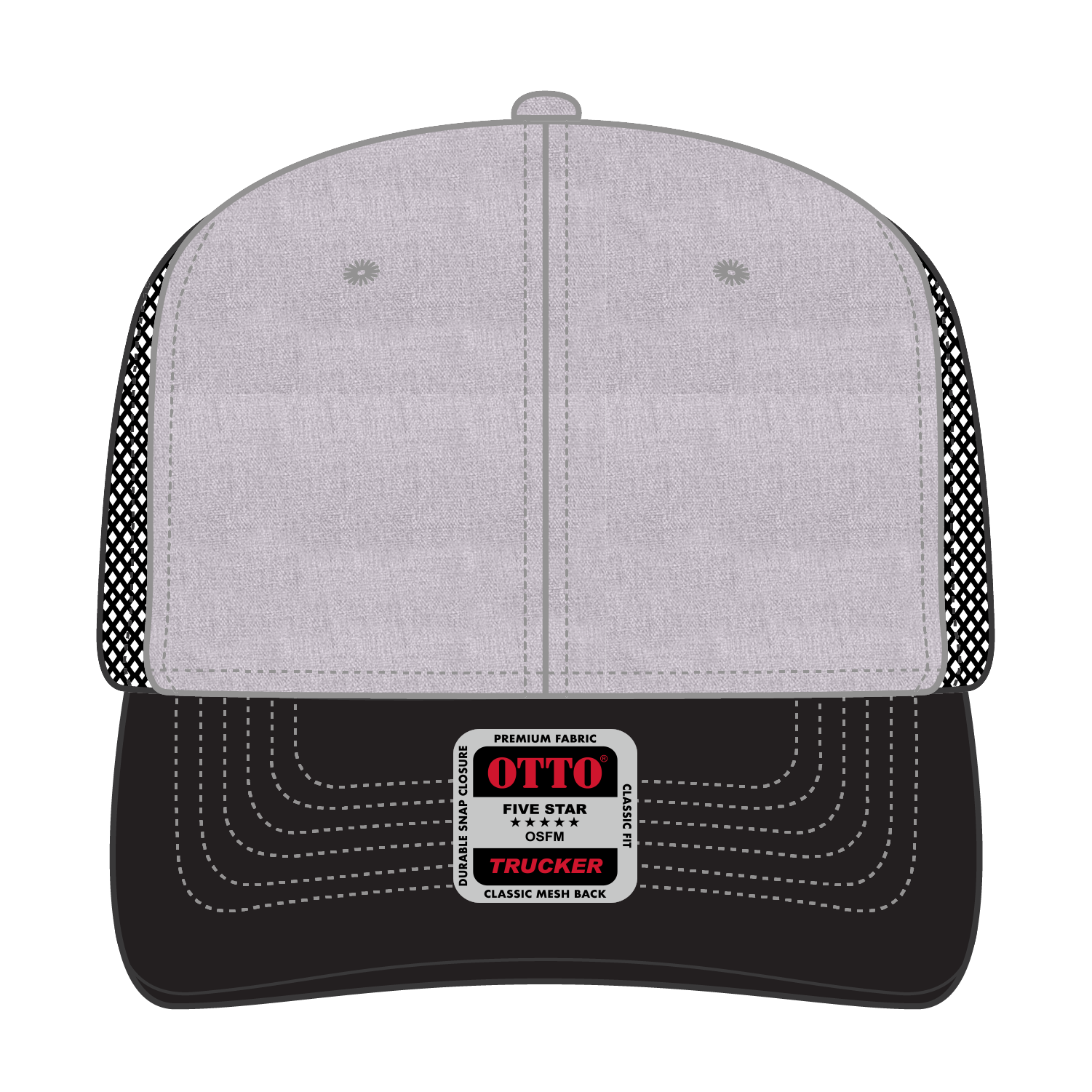 112-1 OTTO Cap 6 Panel Mid Profile Mesh Back Trucker Hat