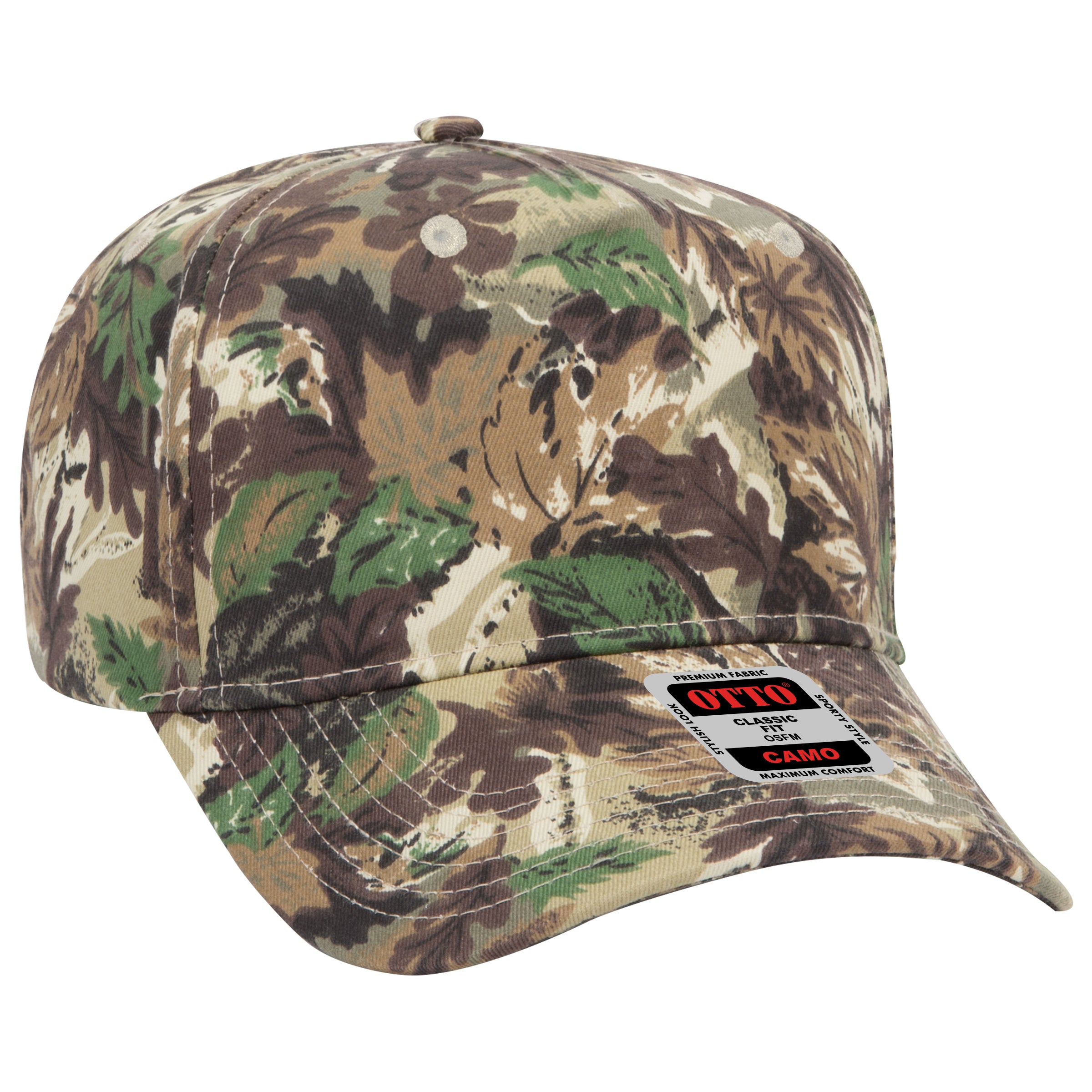 46-047 OTTO CAP Camouflage 5 Panel Mid Profile Baseball Cap