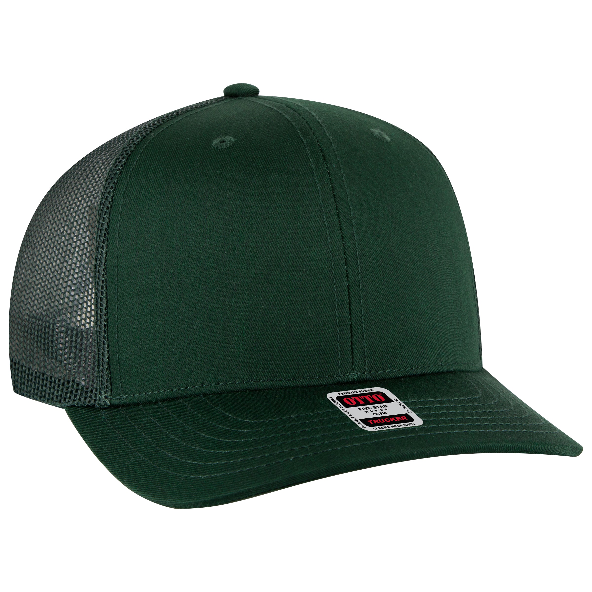 112-1 OTTO Cap 6 Panel Mid Profile Mesh Back Trucker Hat