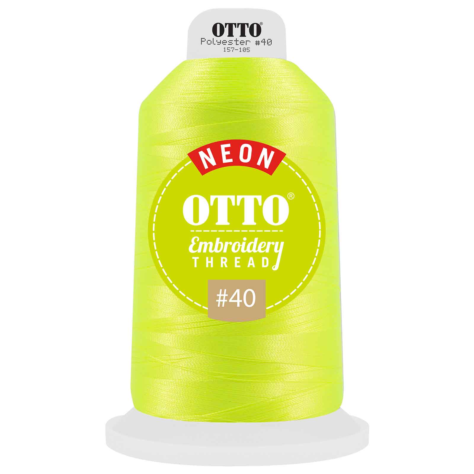 157-105 OTTO Embroidery Neon Thread #40 5,500 yd. King Cone