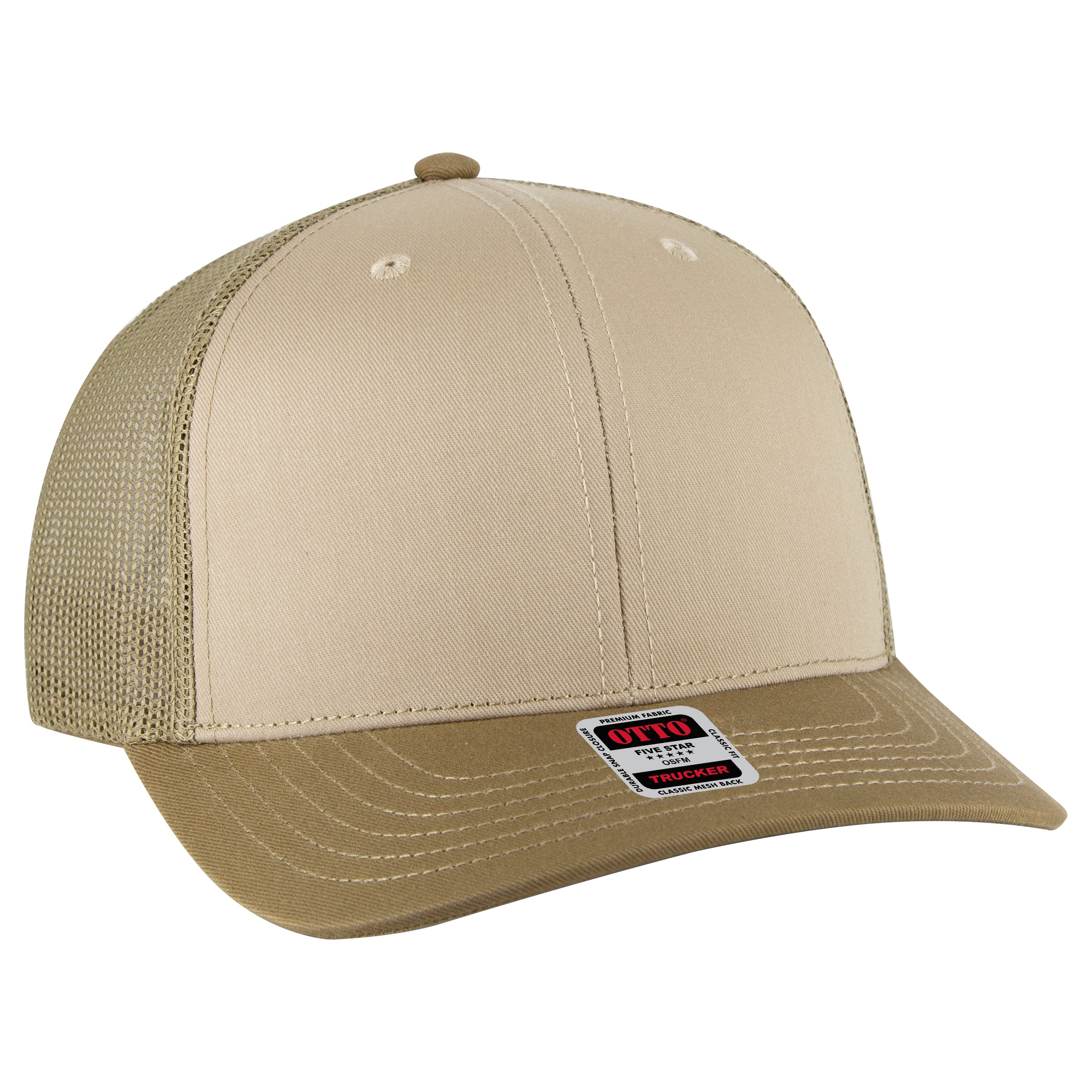 112-1 OTTO Cap 6 Panel Mid Profile Mesh Back Trucker Hat