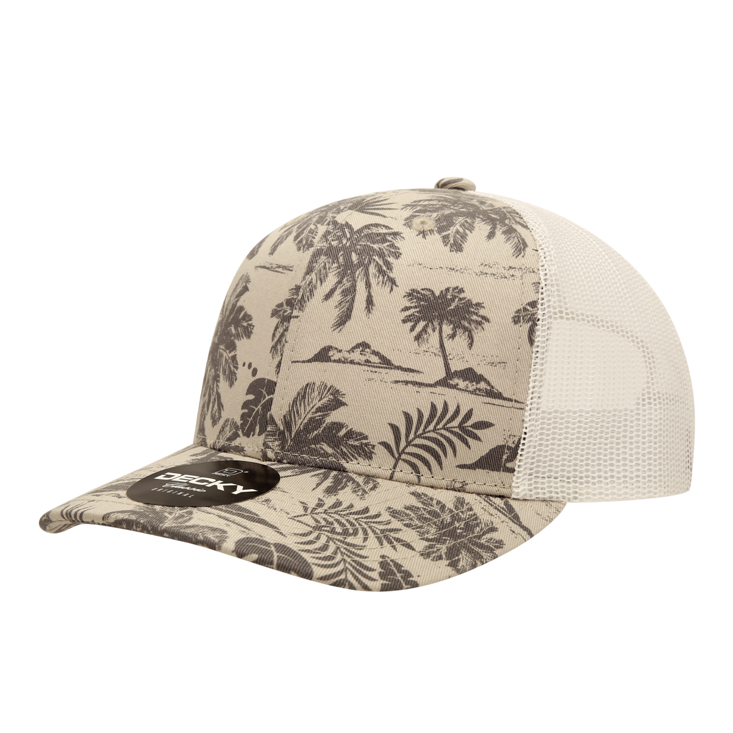 SKU:6037-STN_TRO|COLOR:Panel Mid Profile Structured Tropical Trucker